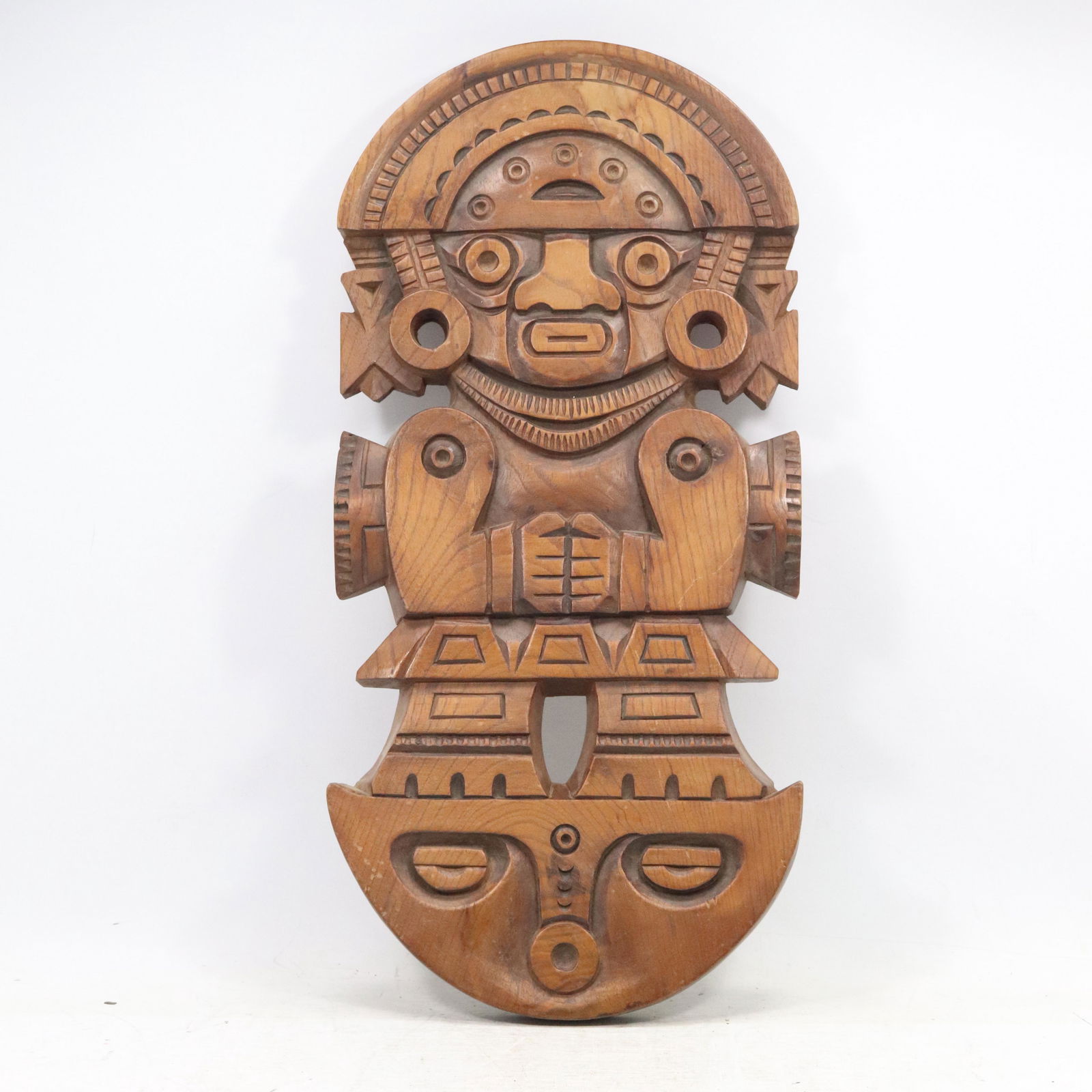Felldor Peguche, Ecuador Carved Walnut Wood Wall Plaque (1 of 9)
