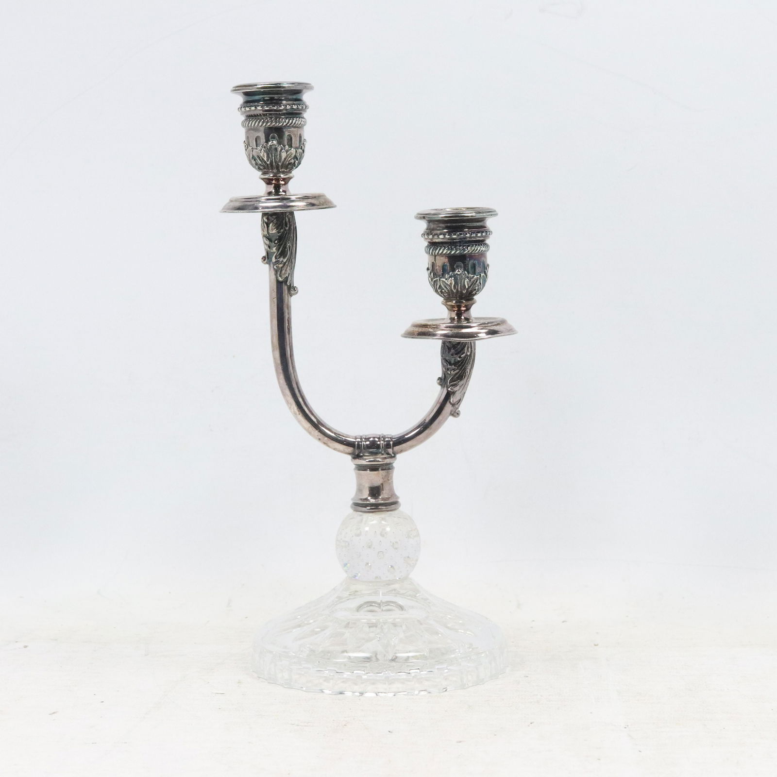 Unique Formal Regency Silver Plate Double Candlestick (1 of 8)