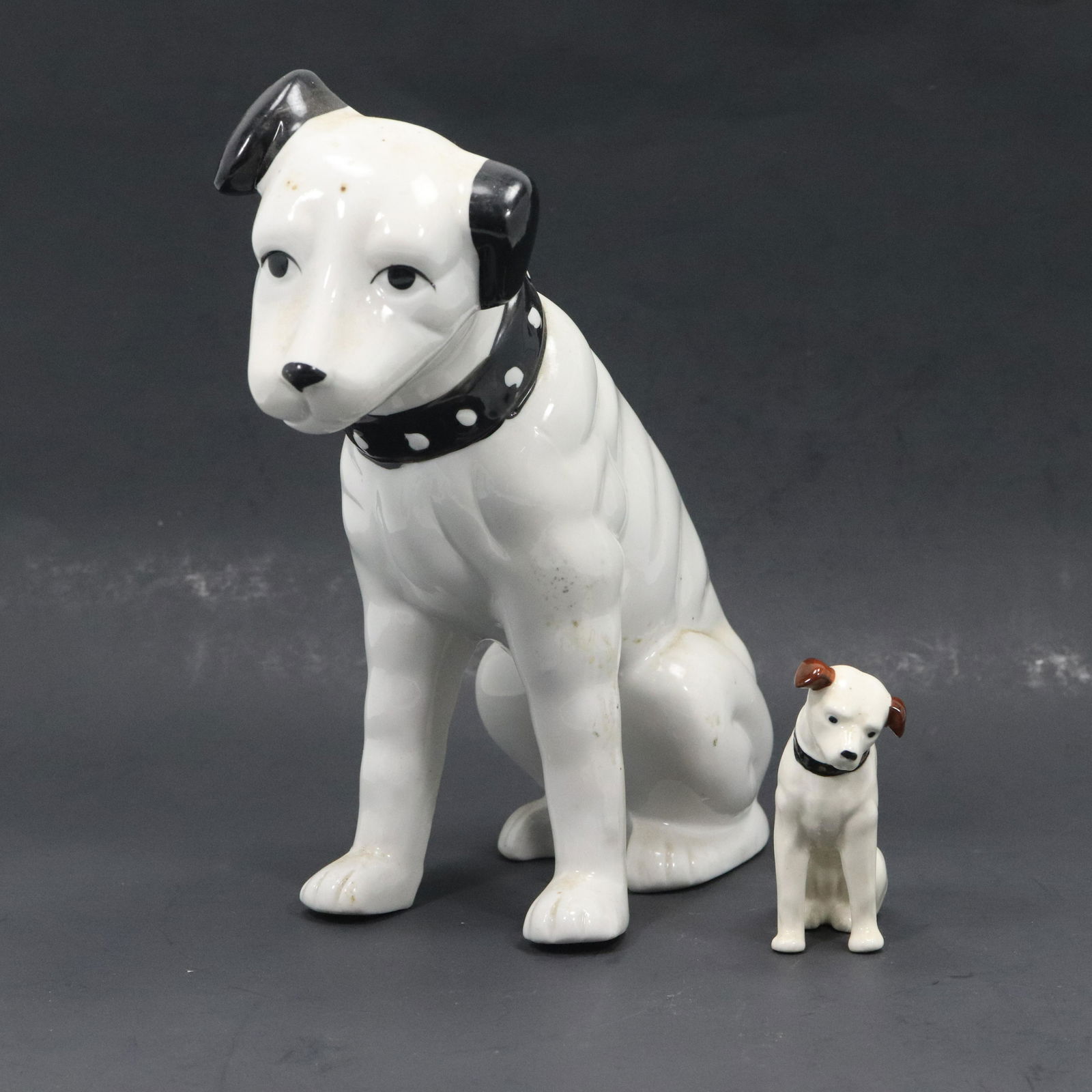 2 Large & Small Size Porcelain "RCA Nipper" Dog Figures (1 of 8)
