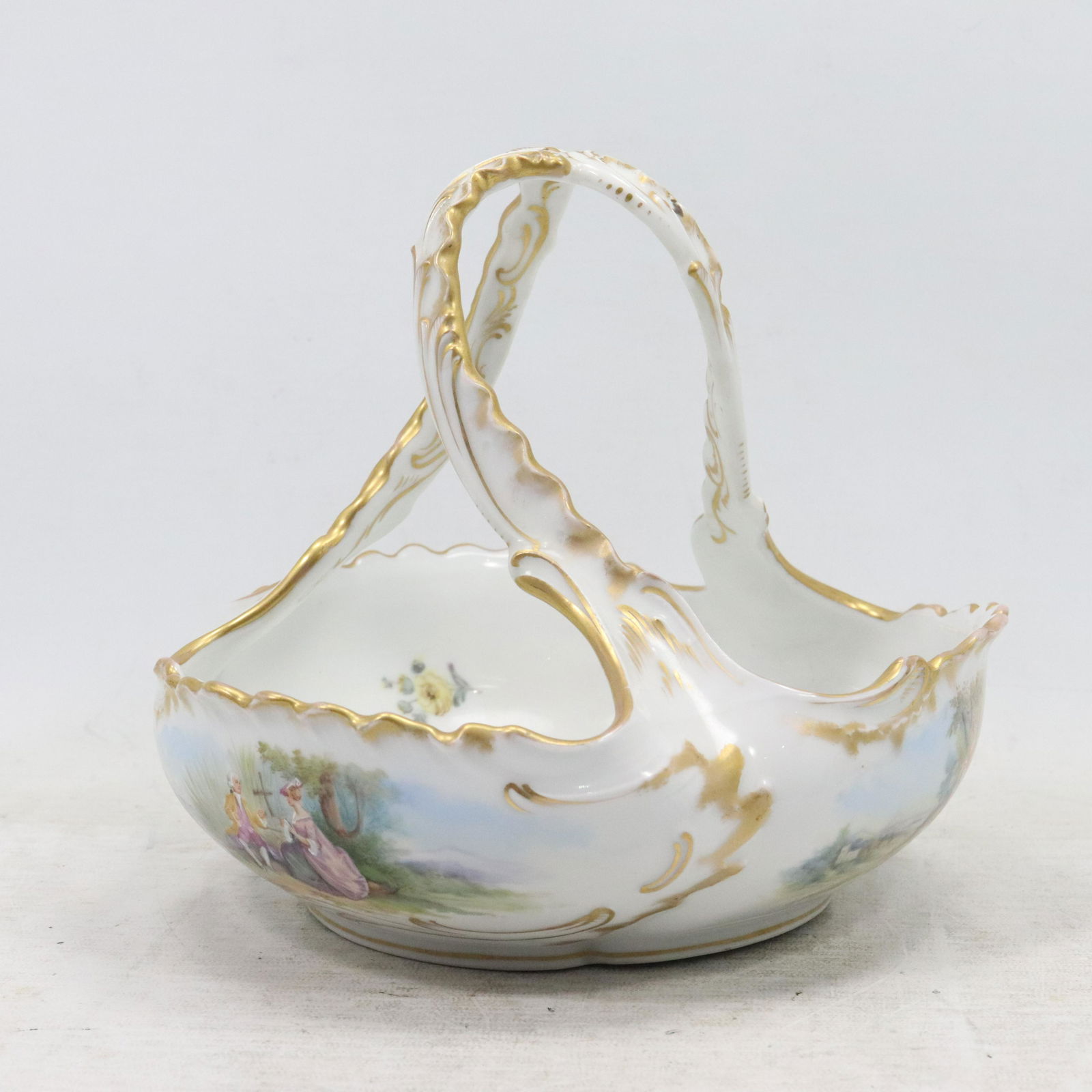 Signed KPM 19th C. Fine Porcelain Basket Genre Scene (1 of 9)