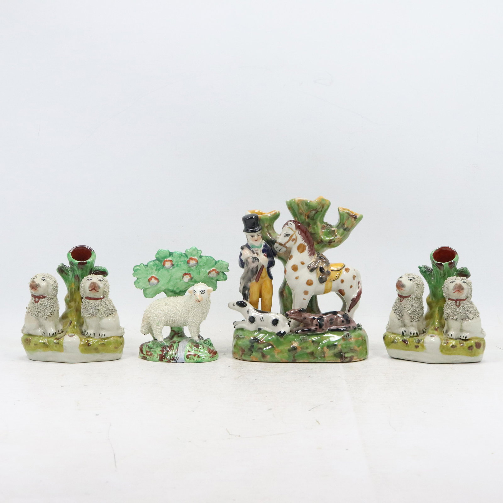 4 Assorted English Staffordshire Porcelain Figure Group (1 of 20)