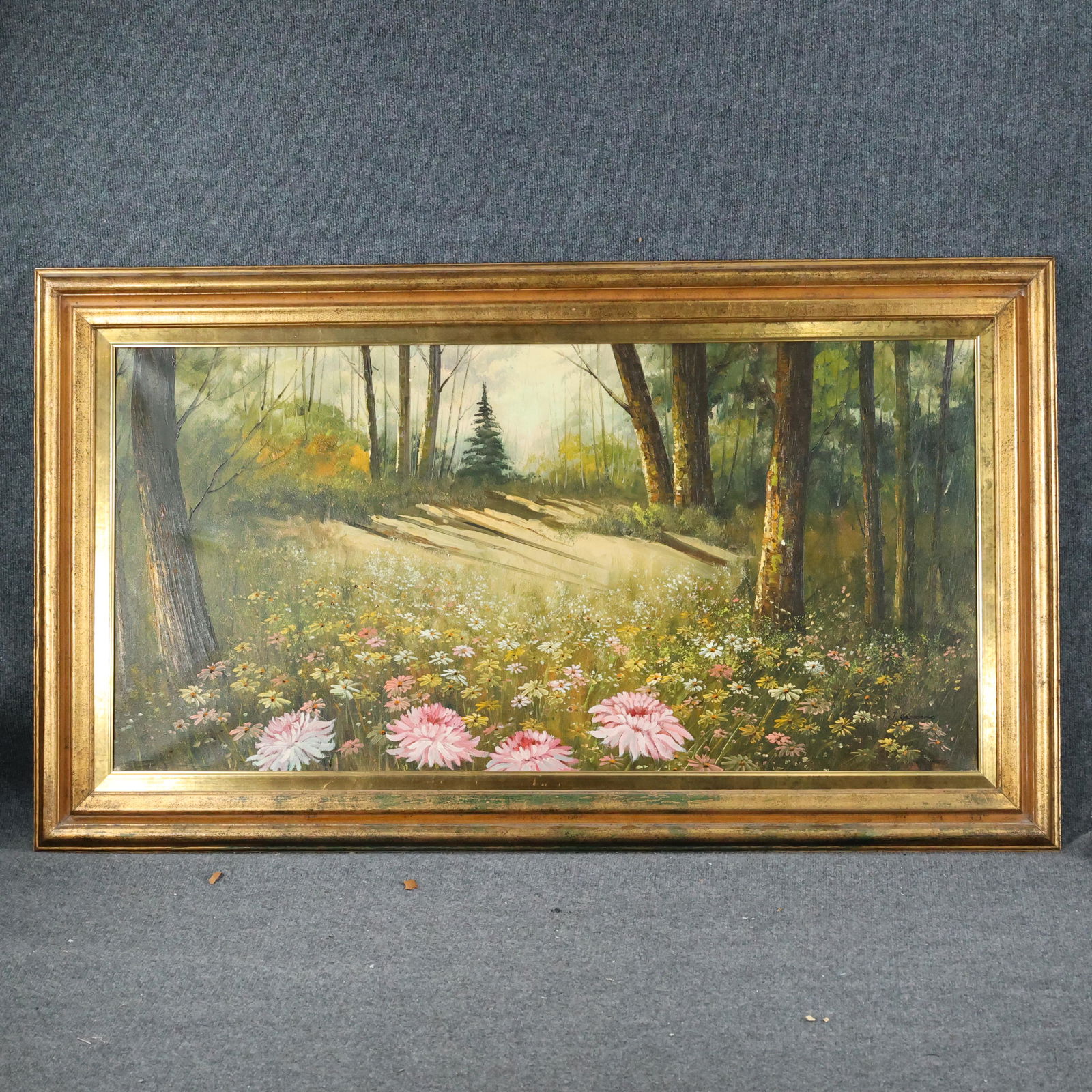 J Germano, 20th C. Painting Wild Flowers in Countryside (1 of 12)