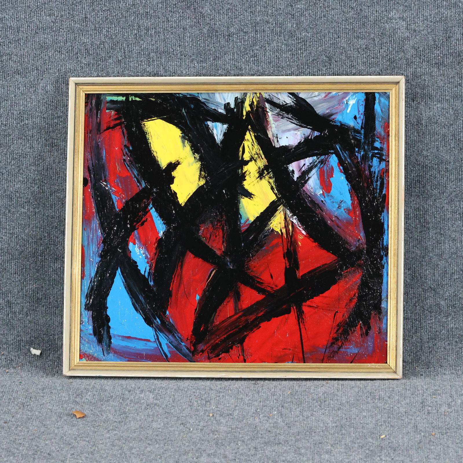 Thomas Pulgini, American, Oil/b Black Lines, Red Yellow (1 of 9)