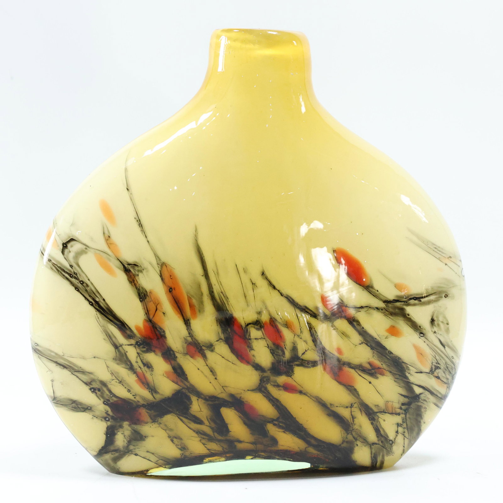 Yellow Glass Vase with Budding Garden Bottom Half (1 of 5)