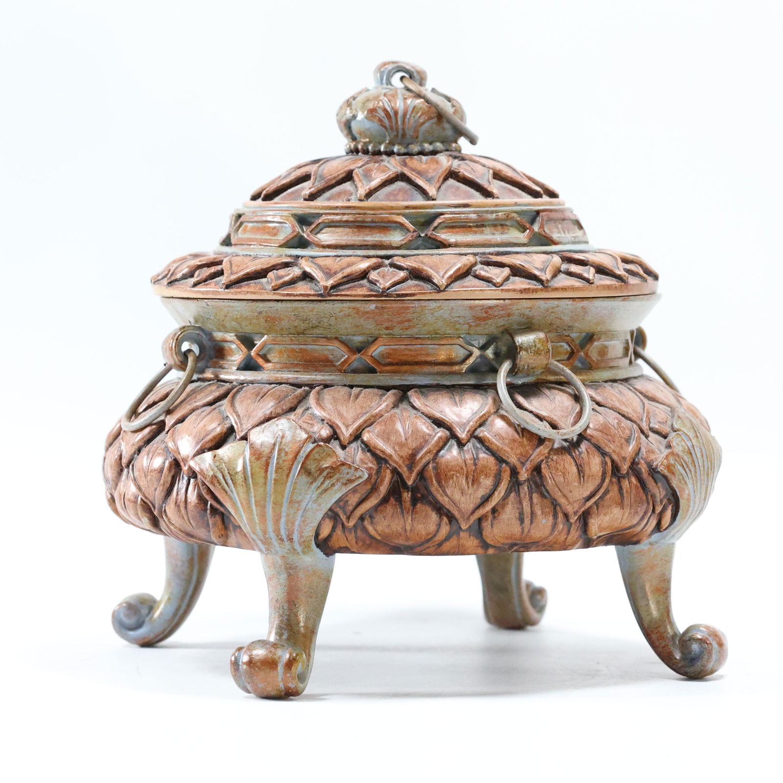 Moorish Style Ceramic Footed Covered Pot (1 of 8)