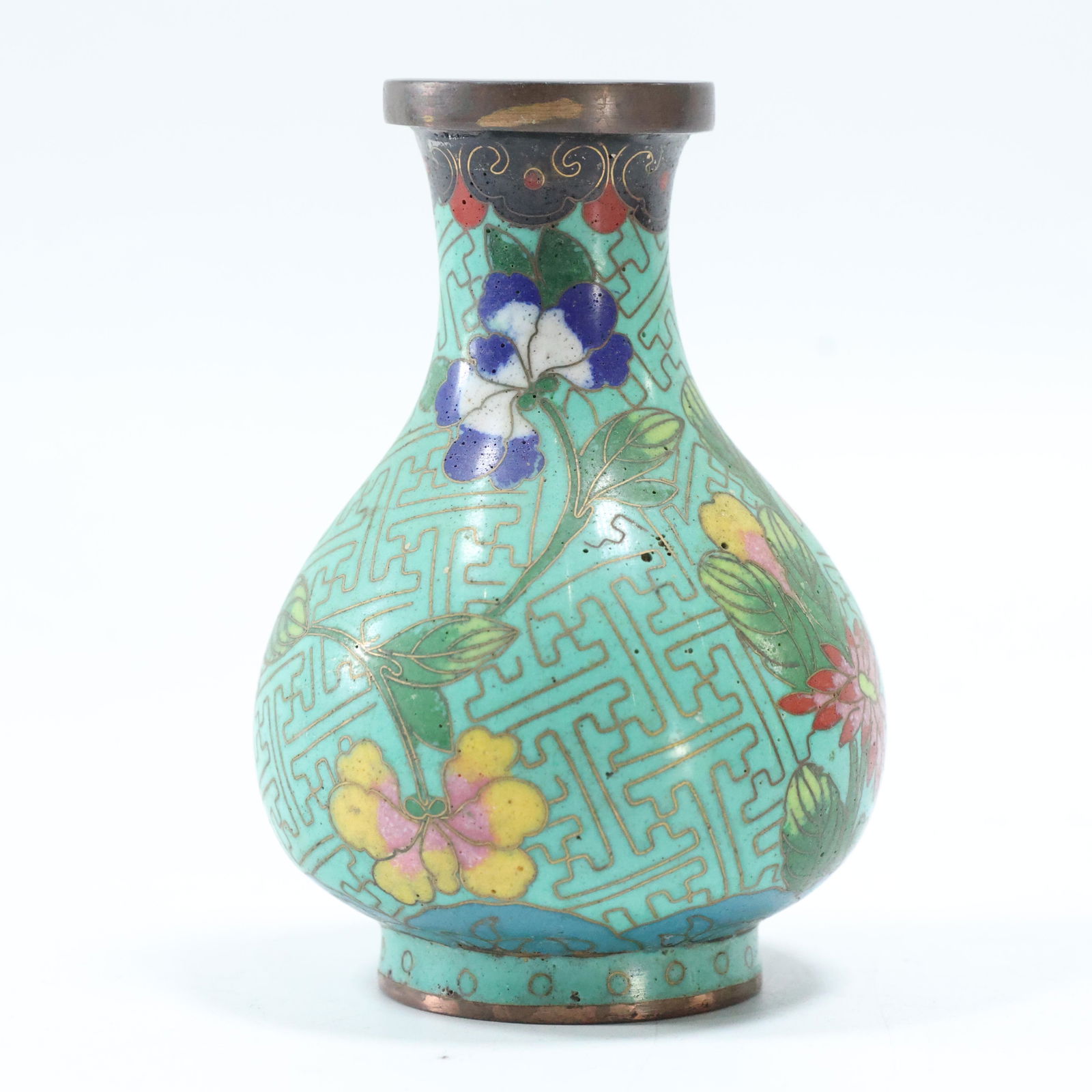 Antique Cloisonne Cabinet Vase - Intricate Design (1 of 4)