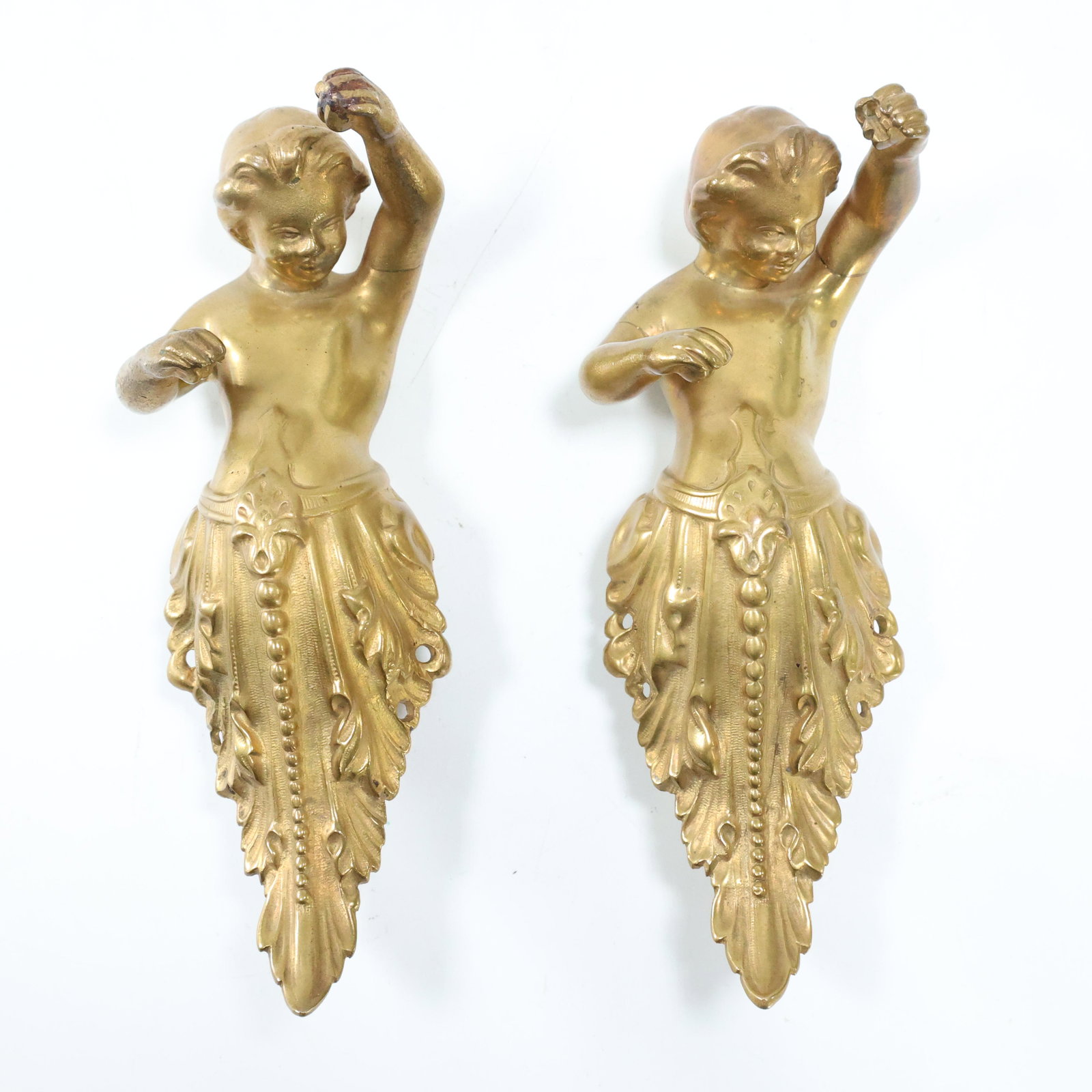 2 Bronze Cherub Architectural Cabinet Elements Figures (1 of 4)