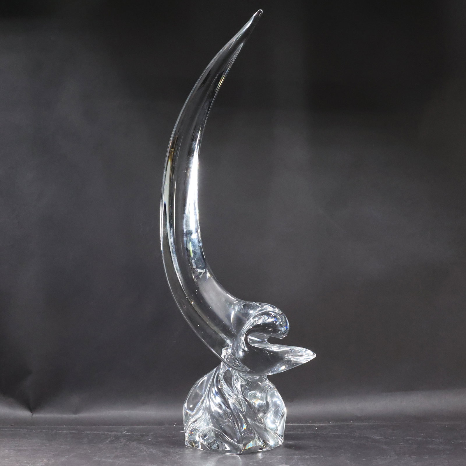 Large Mid-Century Modern Crystal Glass Arched Sculpture (1 of 6)