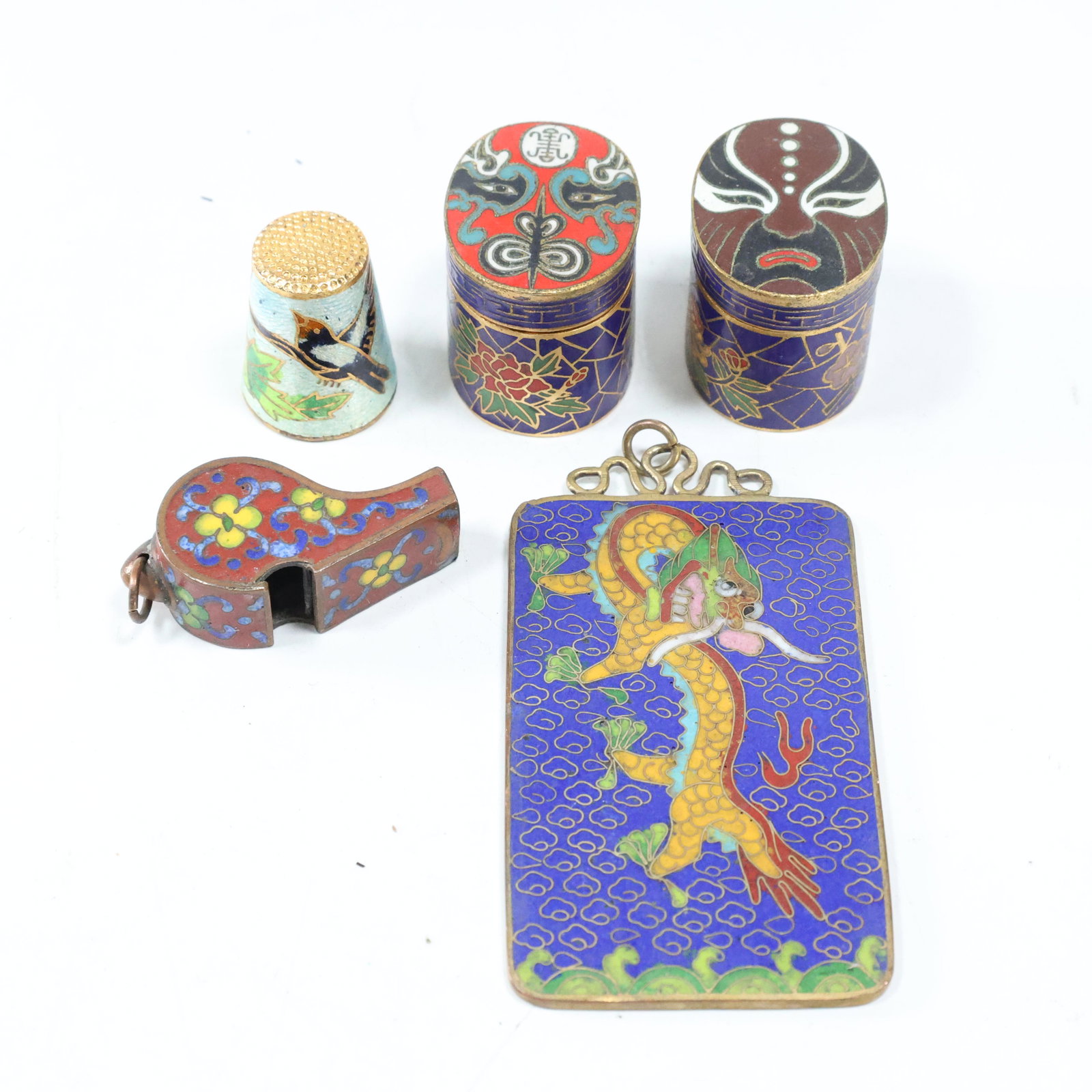 5 Antique Assorted Cloisonne Items - Intricate Design (1 of 10)