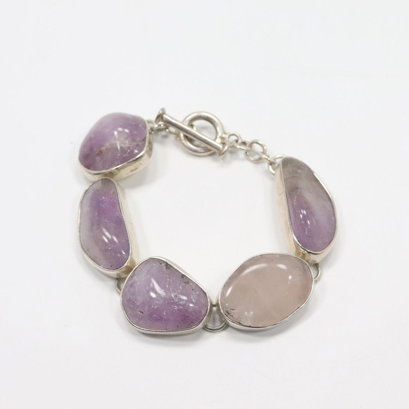 .925 Sterling Silver Mexico Amethyst Stones Bracelet (1 of 5)