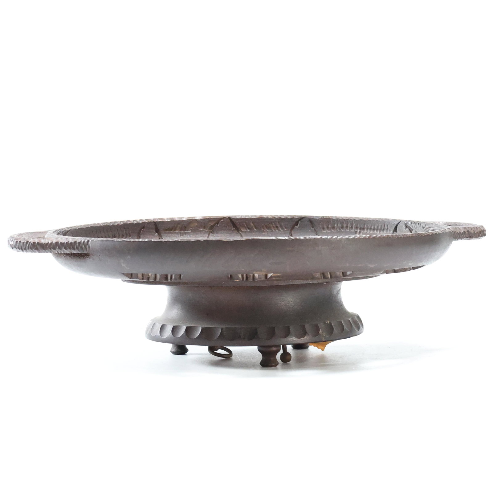Black Forest Carved Wood Platter Musical Pedestal Base (1 of 7)