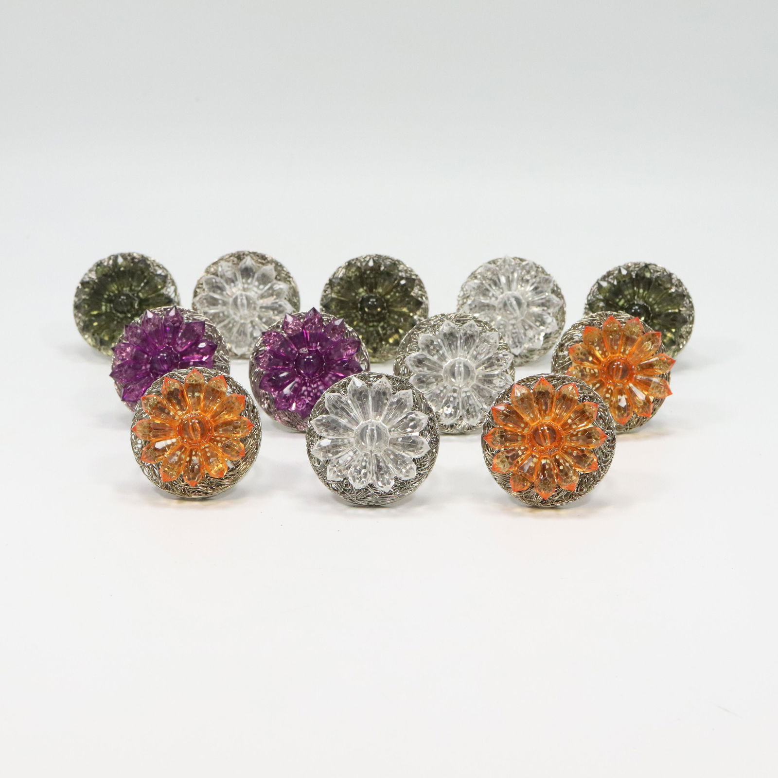 12 Napkin Rings Fancy Rosettes (1 of 8)