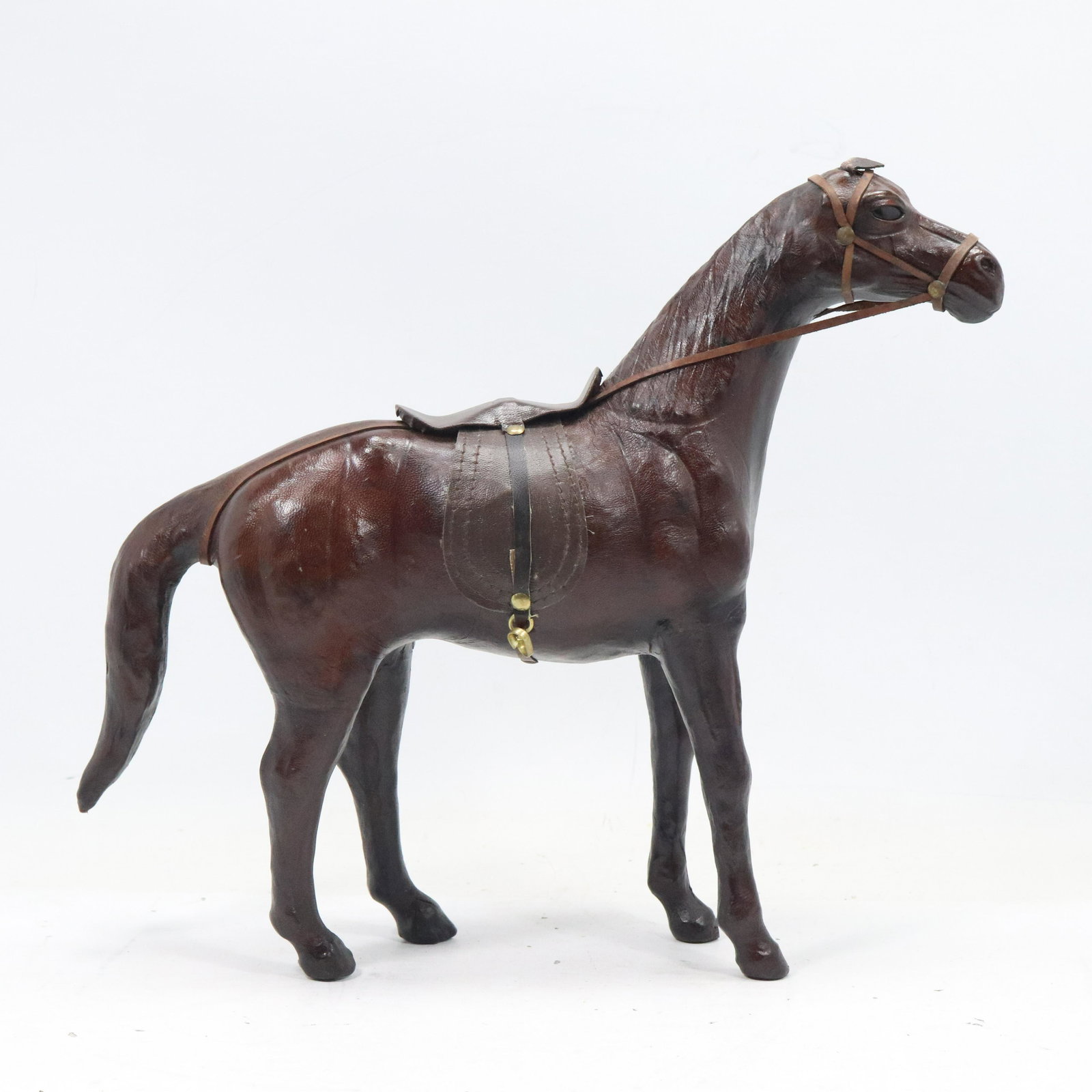Brown Leather Horse Figure Statue 12.25 in. Tall (1 of 8)