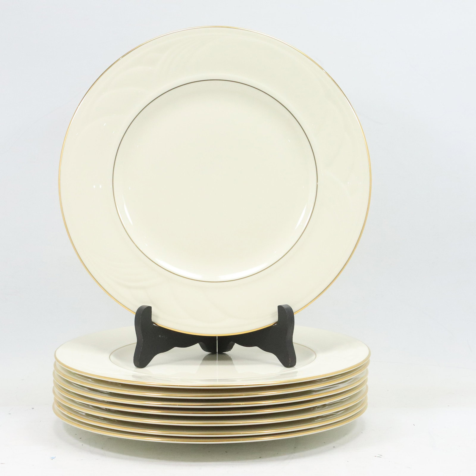 8 LENOX Golden Sand Dune Fine Porcelain Dinner Plates (1 of 8)