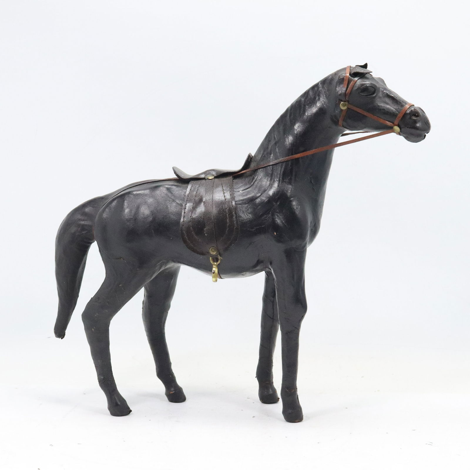 Black Leather Horse Figure Statue (1 of 7)