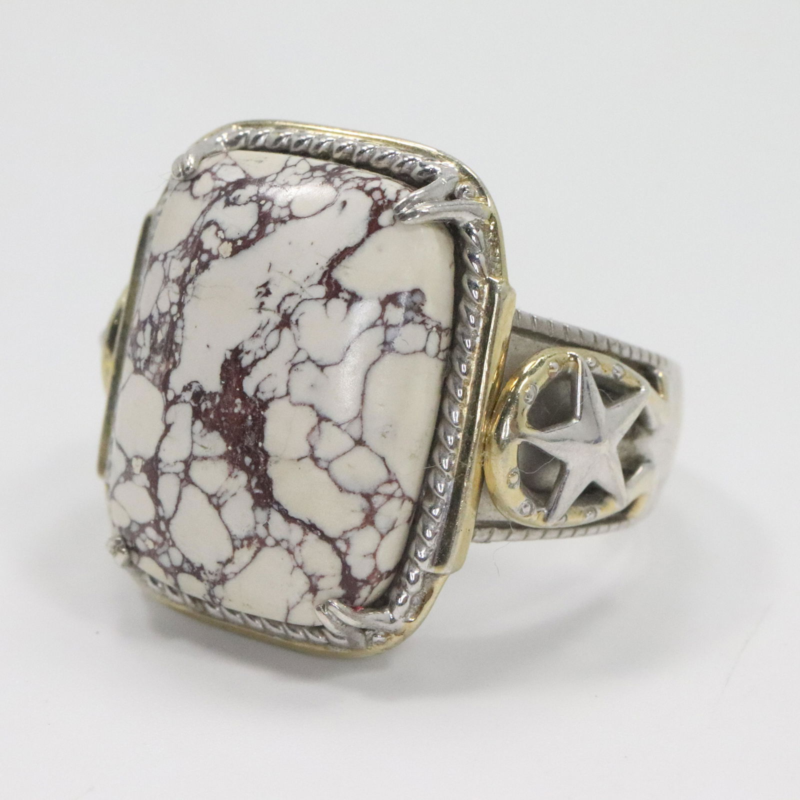 .925 Sterling Silver Square Agate Ring Size 12 (1 of 4)