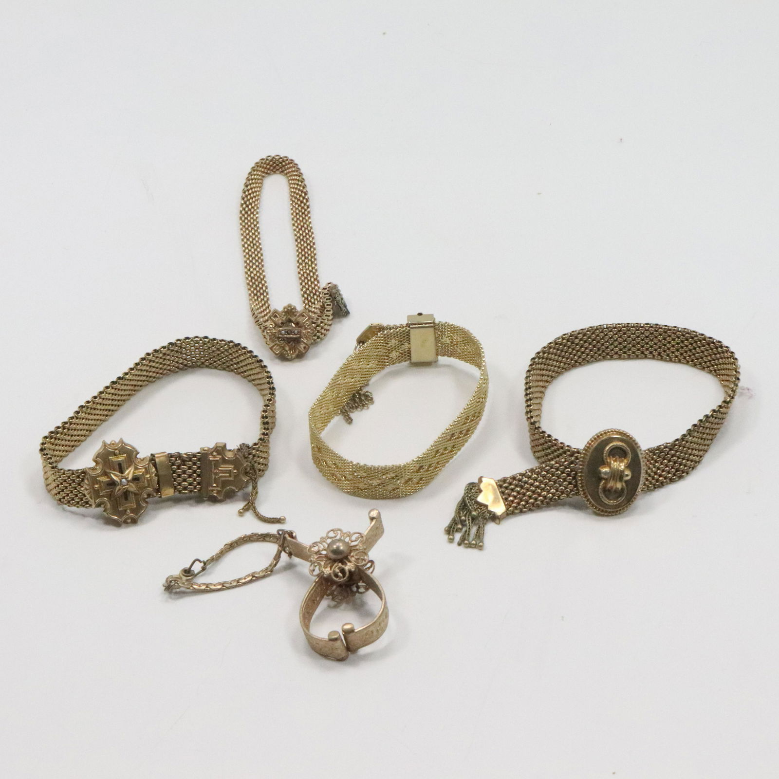 5 Assorted Estate Grouping Victorian Gold Tone Bracelet (1 of 11)