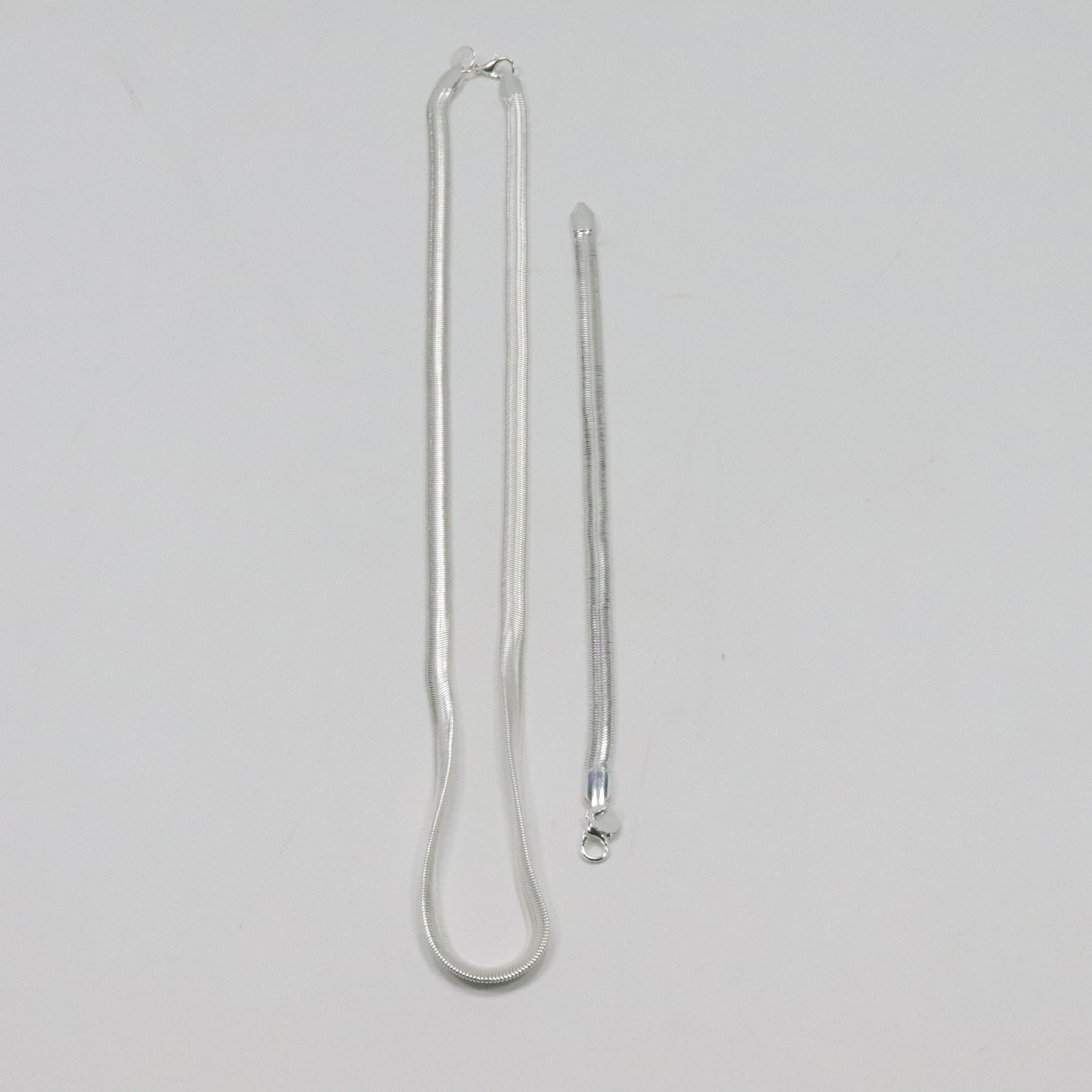 .925 Sterling Silver Snake Necklace & Bracelet (1 of 6)