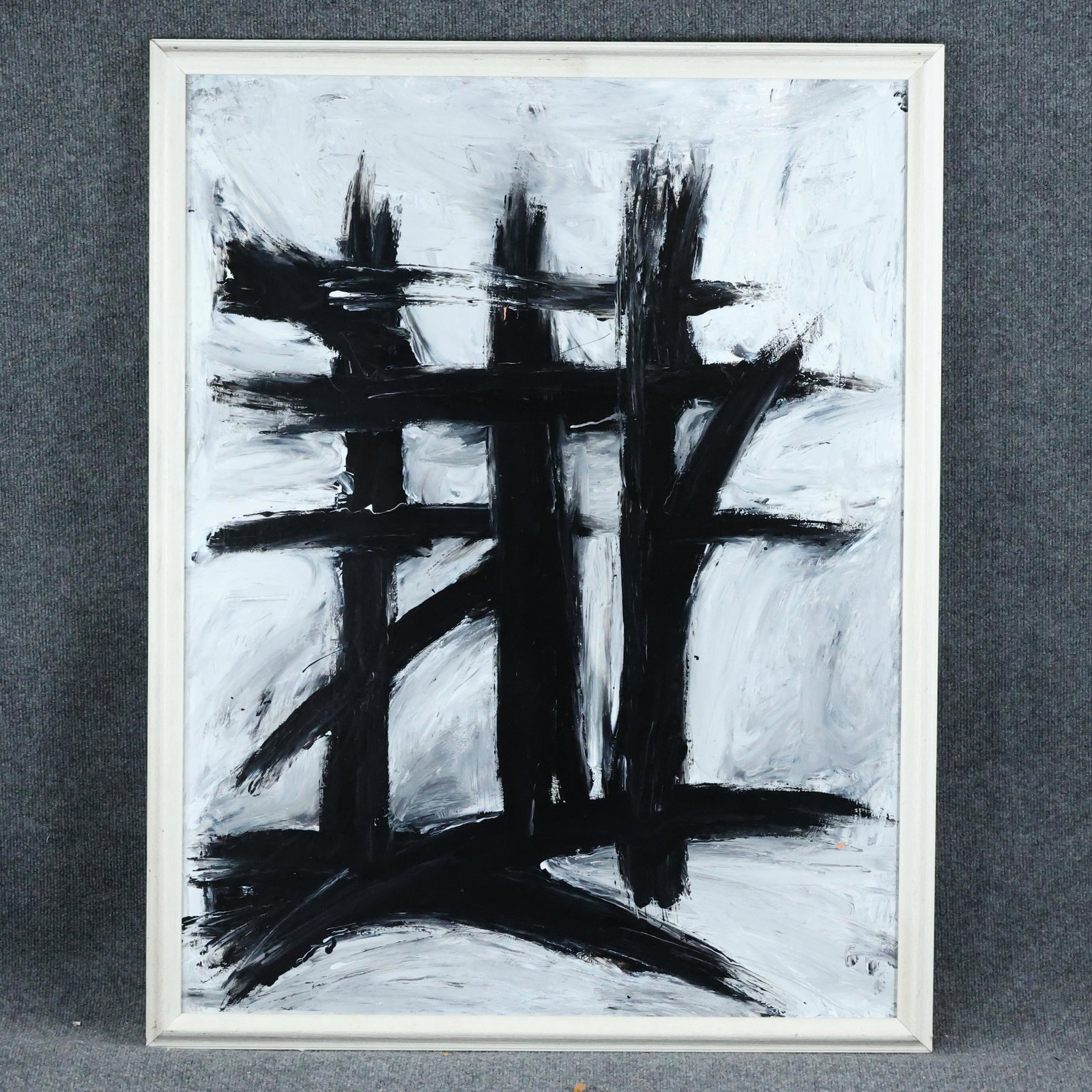 Thomas Pulgini, American, Oil/b Black Lines on White (1 of 8)