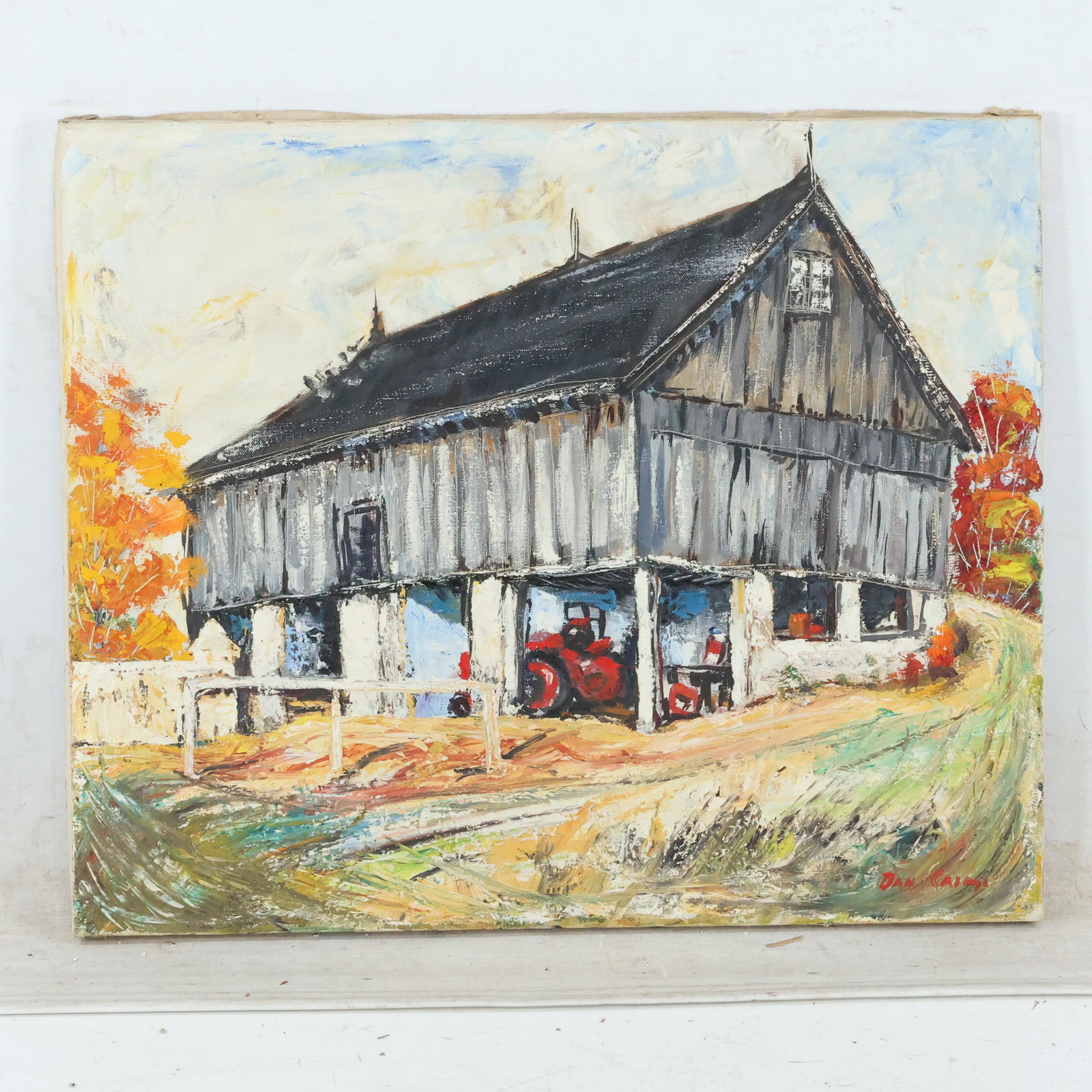 Dan Caimi, Vintage Oil Painting Dutch Barn (1 of 13)