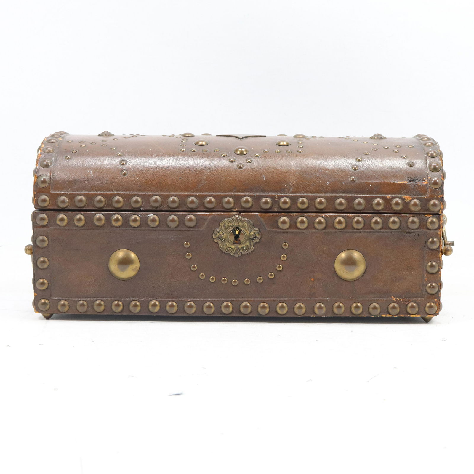 Vintage Leather Studded Dome Box (1 of 8)