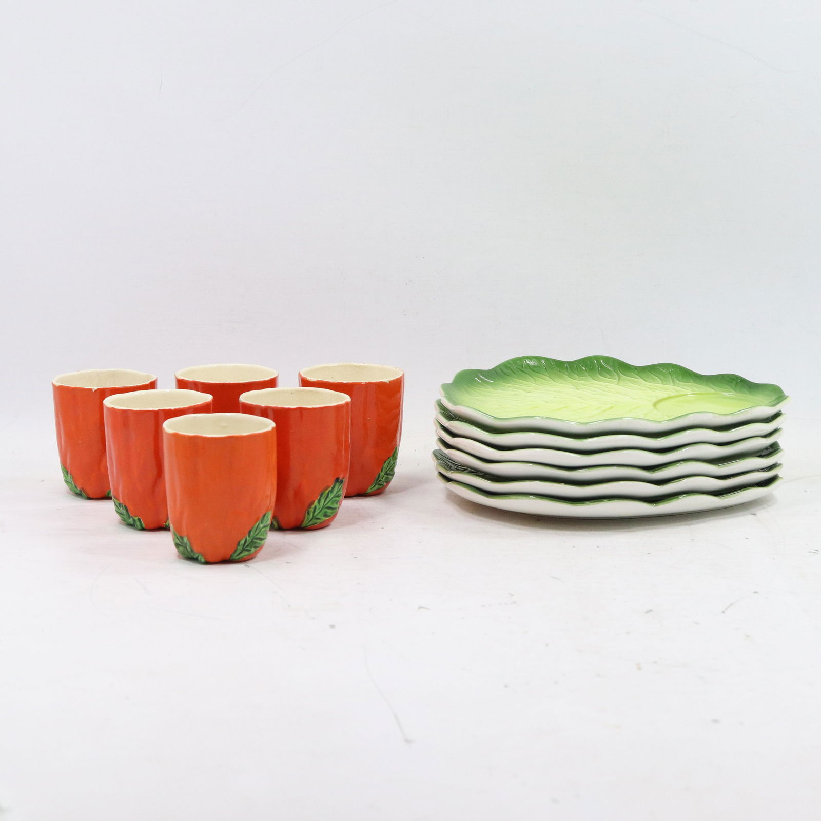 12 Pc HOLT HOWARD 1962 Ceramic Cabbage Plates & Cups (1 of 11)