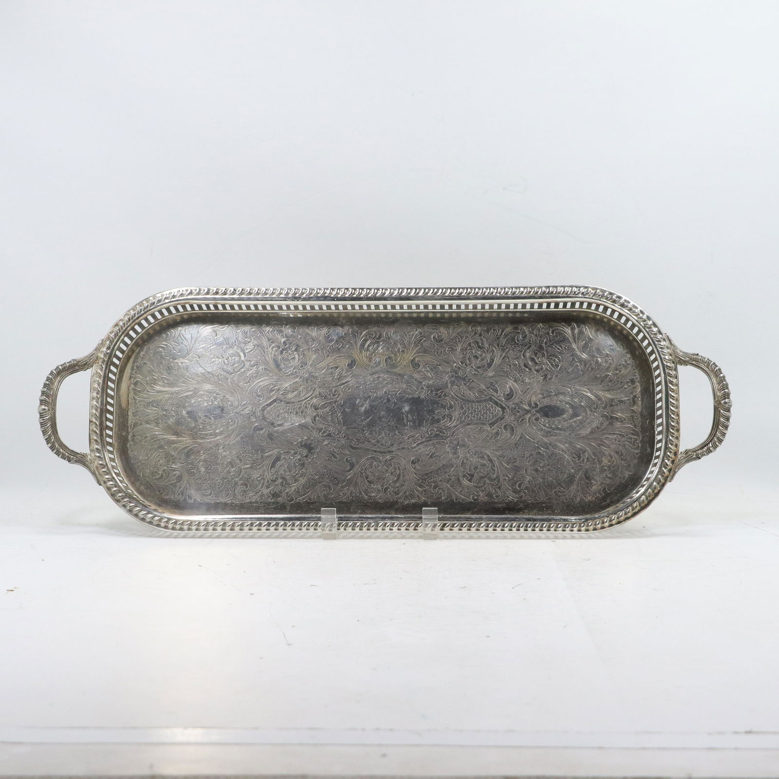 F B Rogers Silver Co. Oblong Silver Plate Serving Tray (1 of 10)