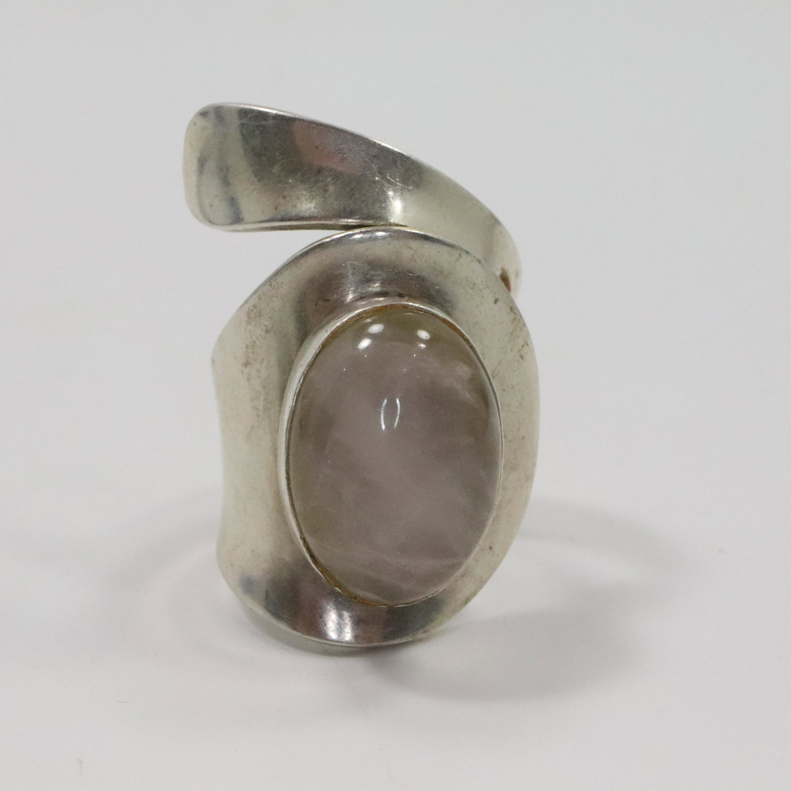 Sterling Silver Rose Quartz Stone Ring Size 5 (1 of 5)