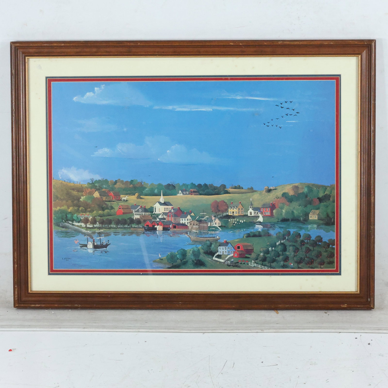 DeWitt J Lobrano New England Fall Day Framed Lithograph (1 of 11)