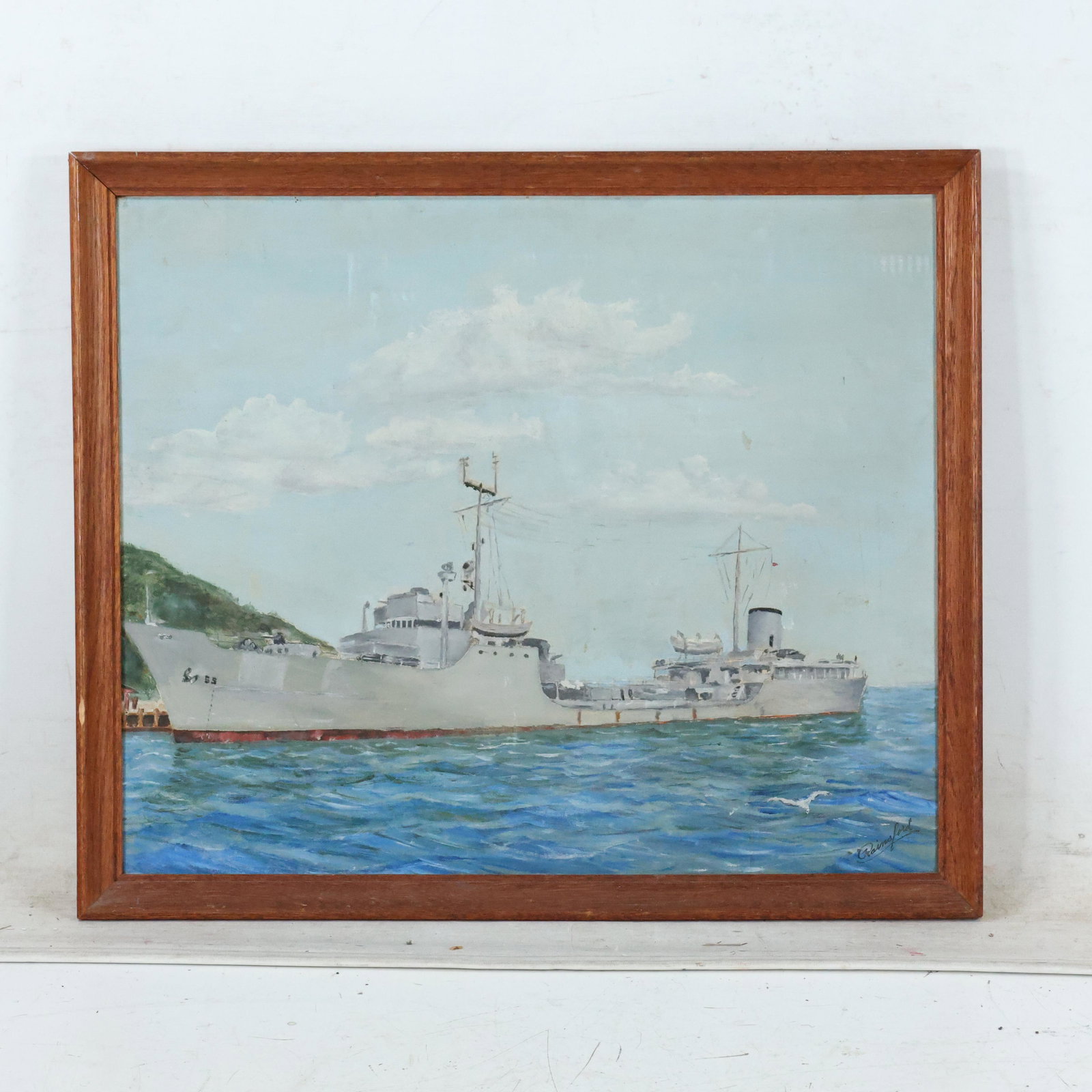Rainsford, Vintage Oil Painting Naval Battleship (1 of 12)