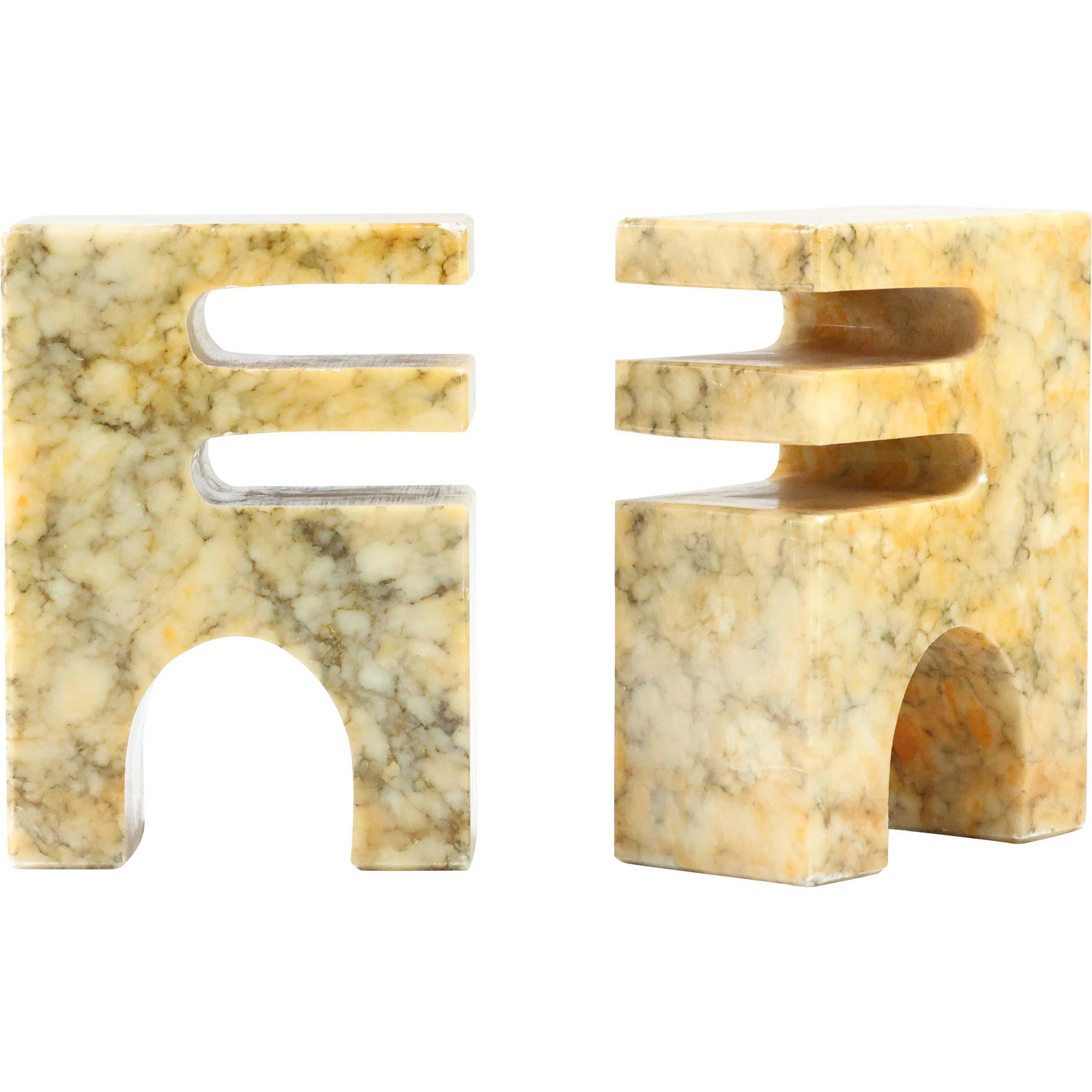 Mid-Century Modern Design Marble Stone Bookends (1 of 5)