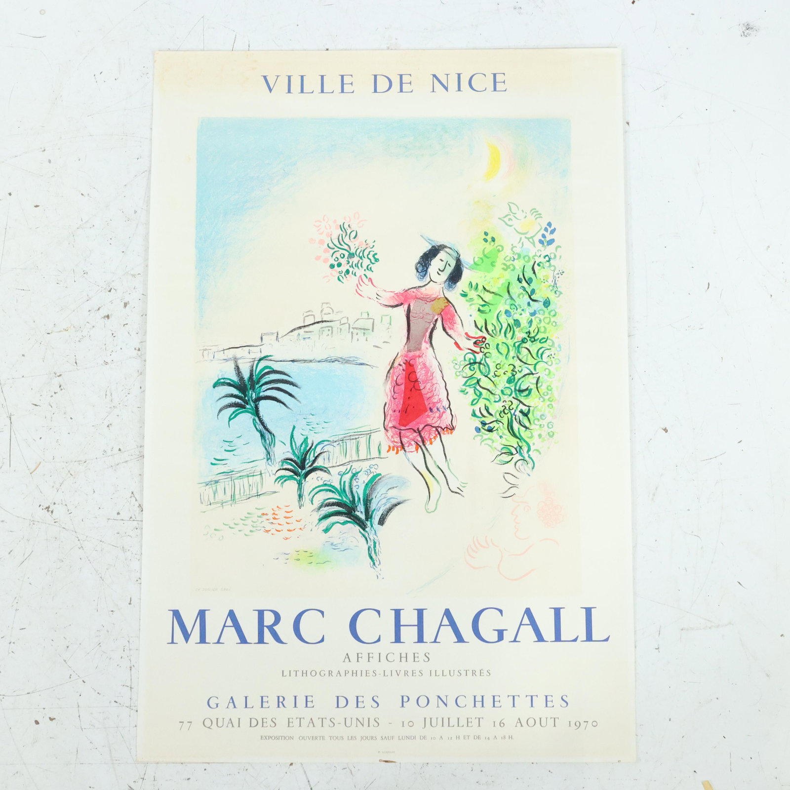 Marc Chagall "Ville De Nice" Exhibition Poster, Vintage (1 of 11)