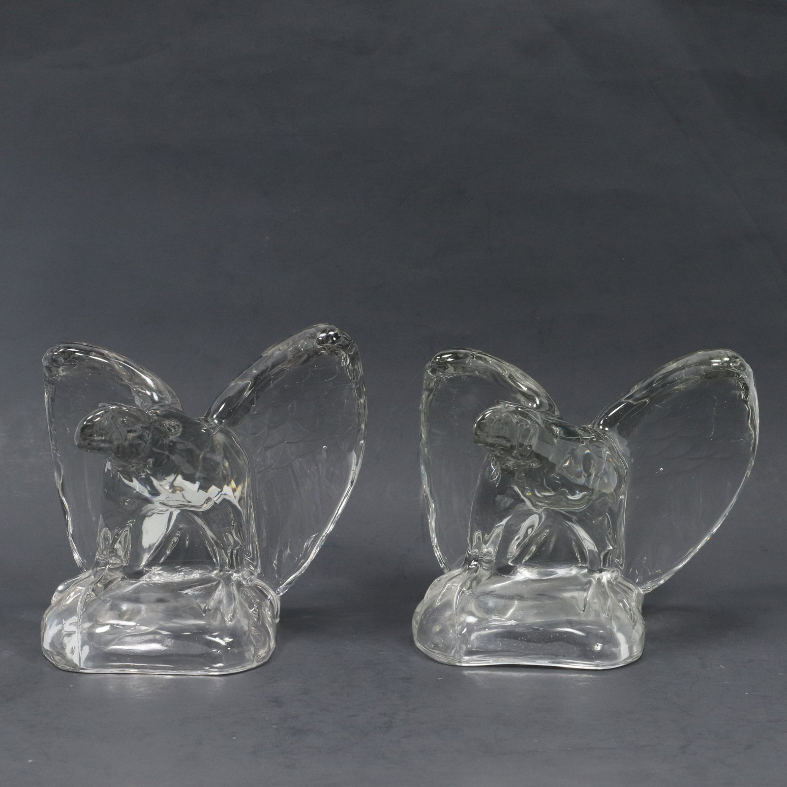 [2] Elegant Crystal Glass Eagle Figure Bookends (1 of 7)