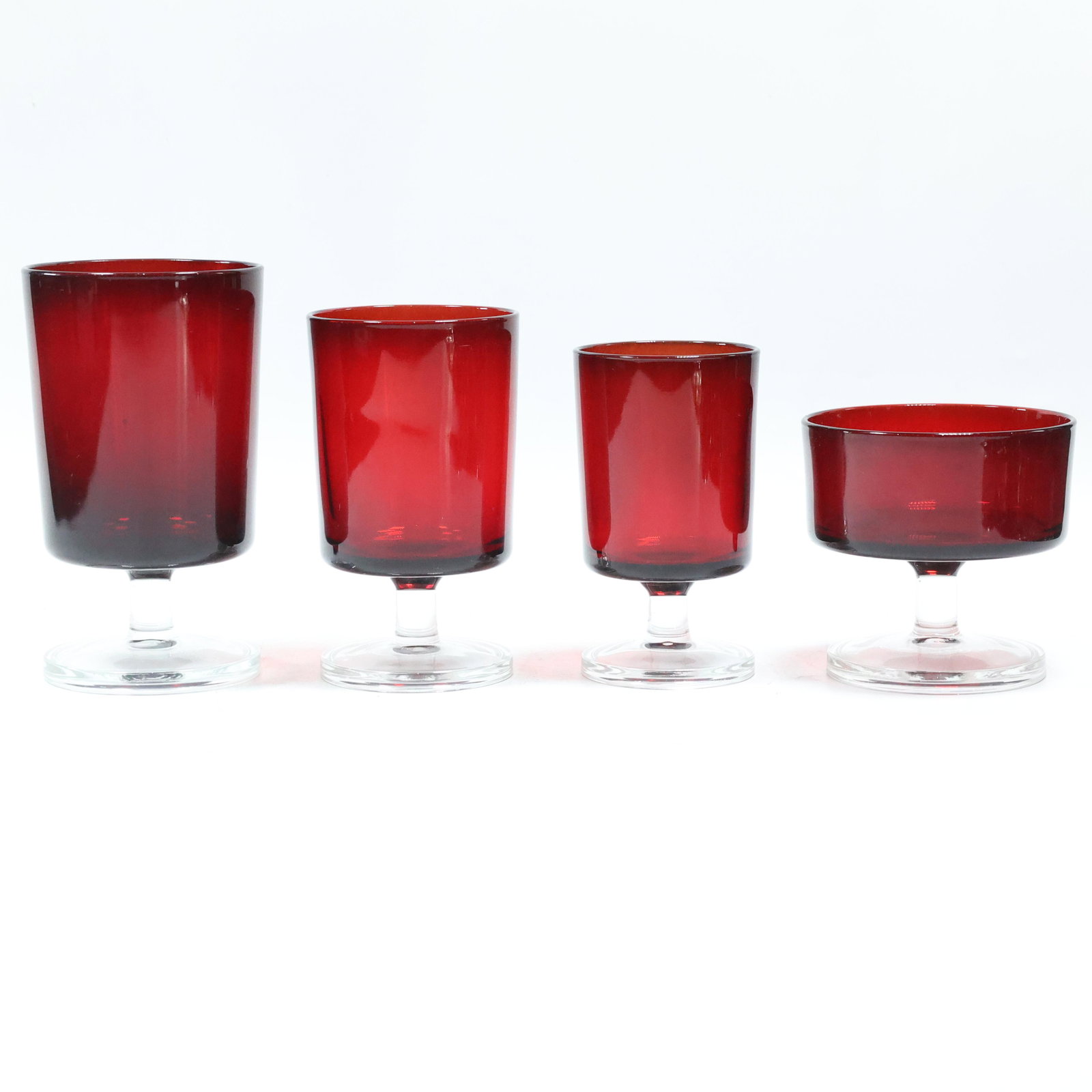 [18] Ruby Red Cocktail Stemware in 4 Graduated Sizes (1 of 11)