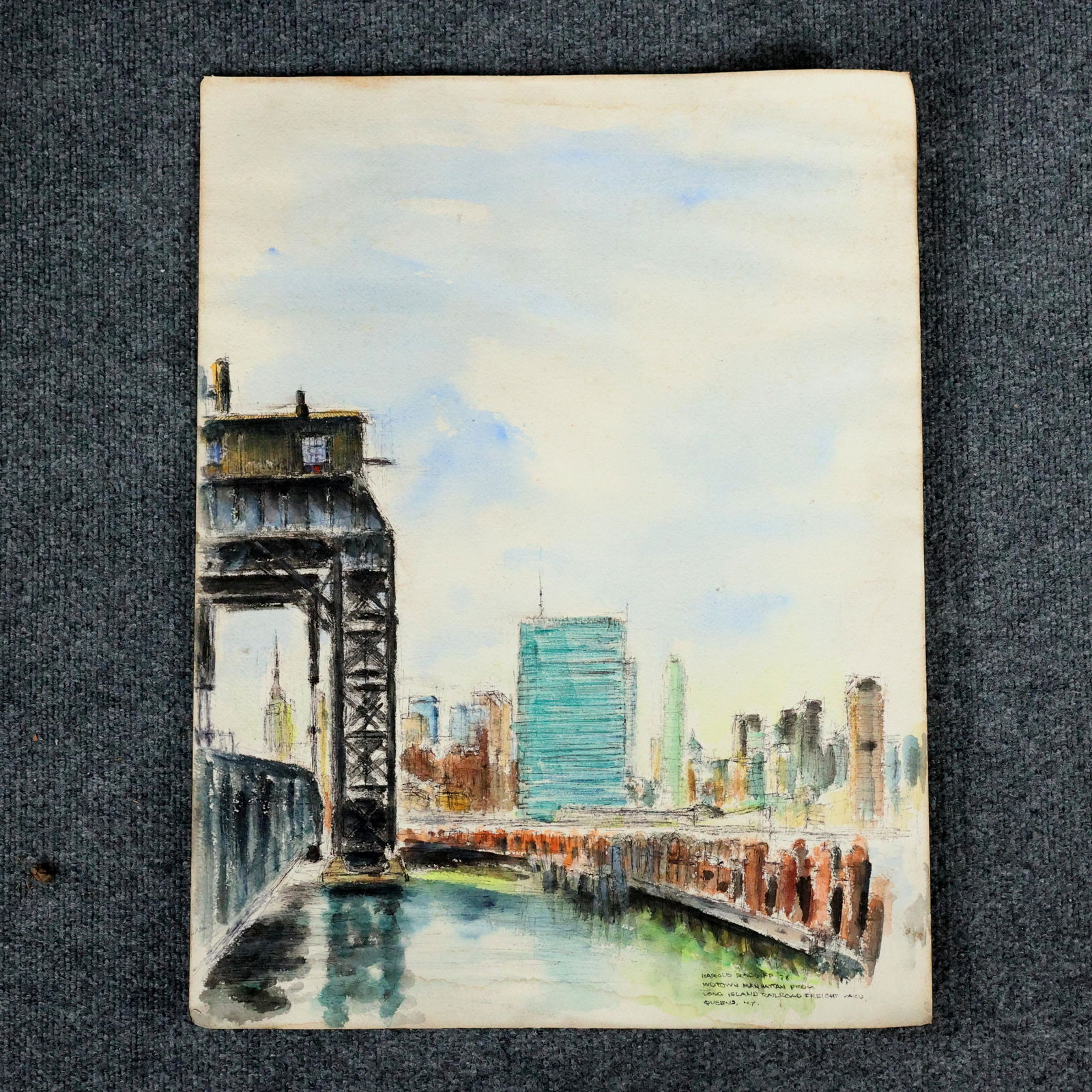 Harold Radgiff, Pen Ink Watercolor, Midtown Manhattan (1 of 10)