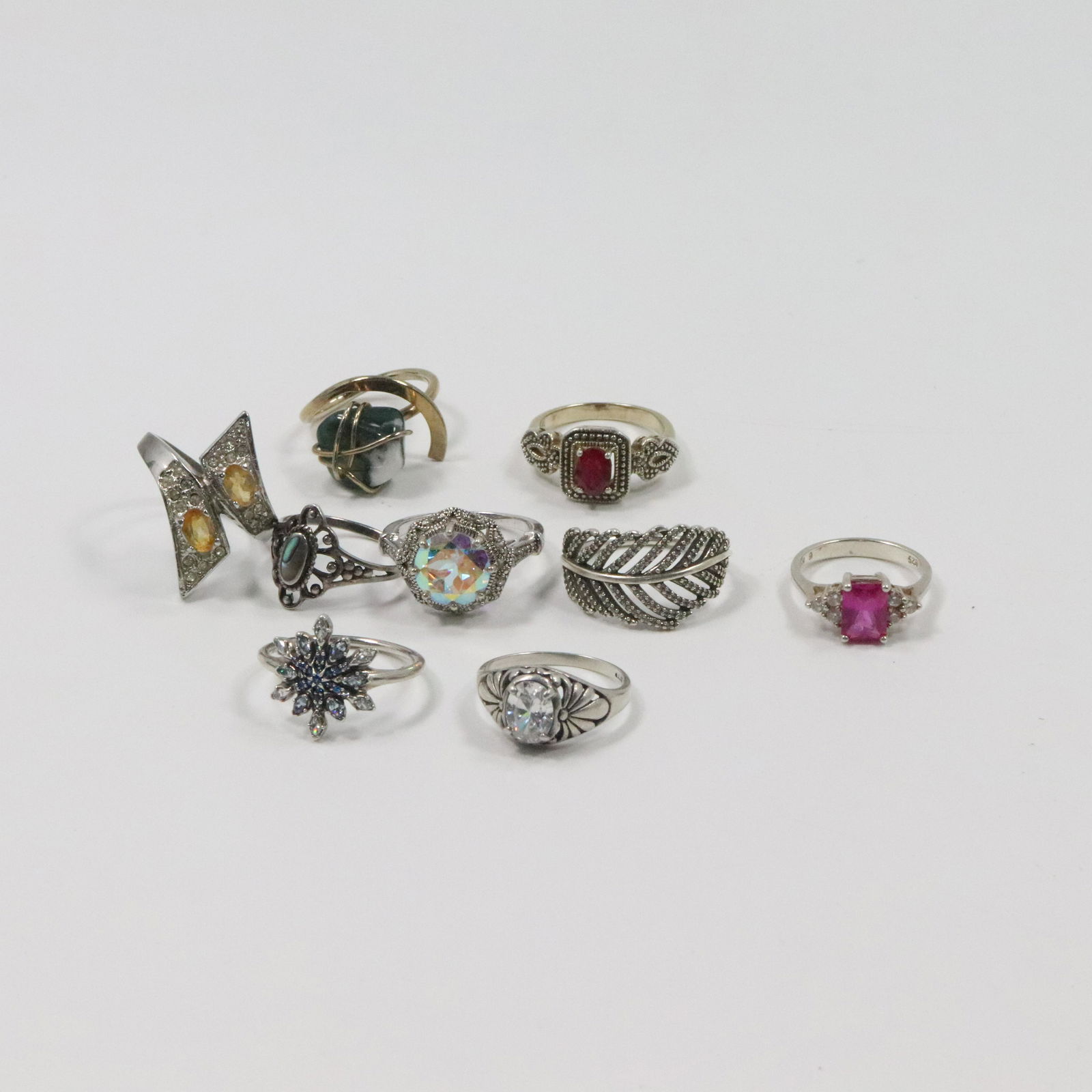 8 Sterling Silver Fancy Rings and 1 Fancy Costume Ring (1 of 14)