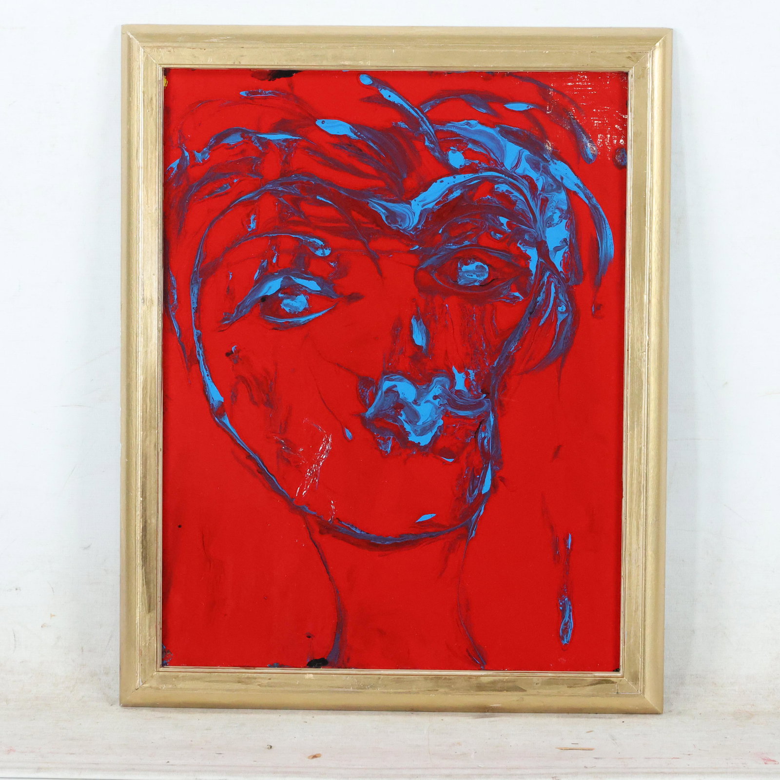 Thomas Pulgini, American, Oil/b Blue Abstract Portrait (1 of 9)