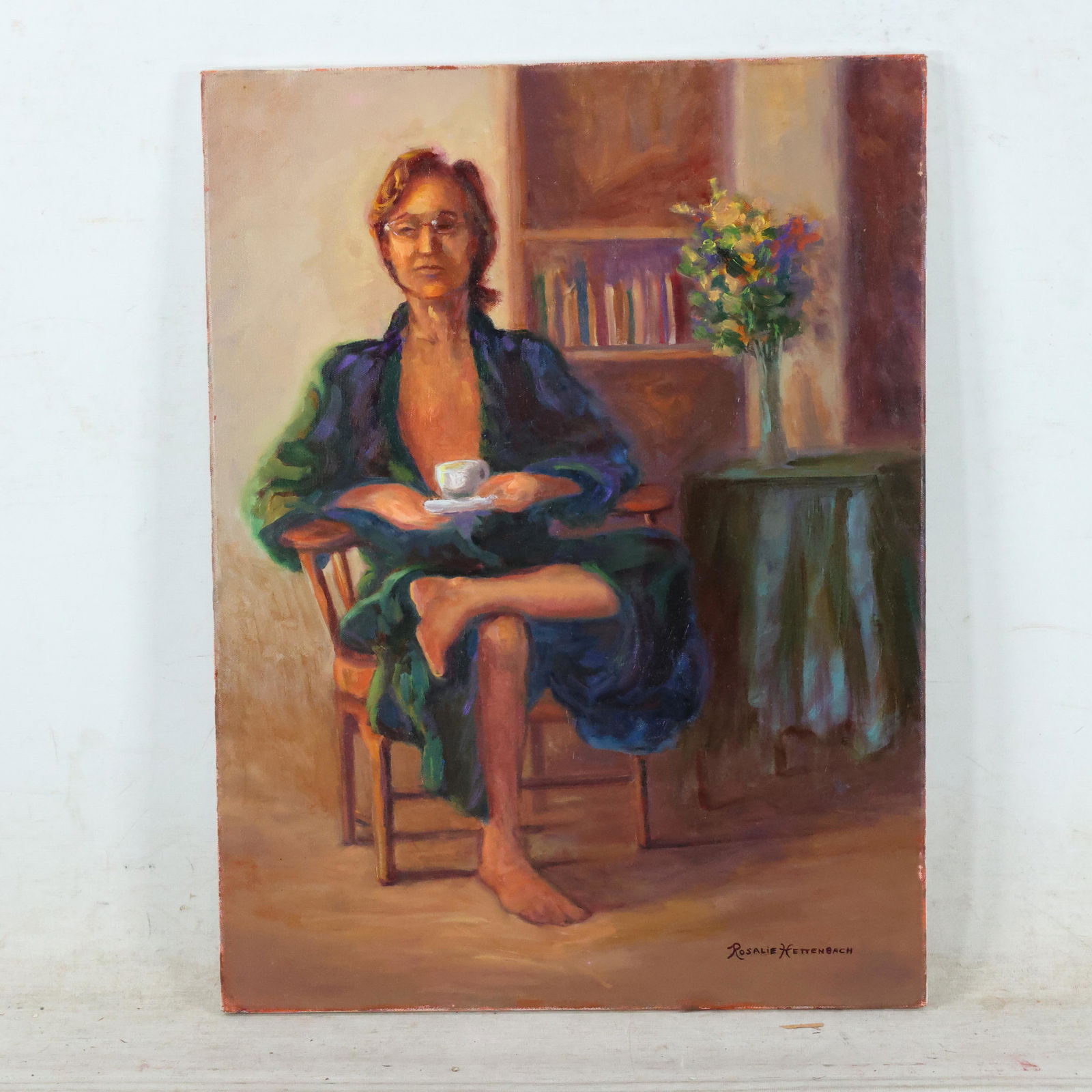 Rosalie Hettenbach, Oil/c Seated Young Man in Robe (1 of 10)
