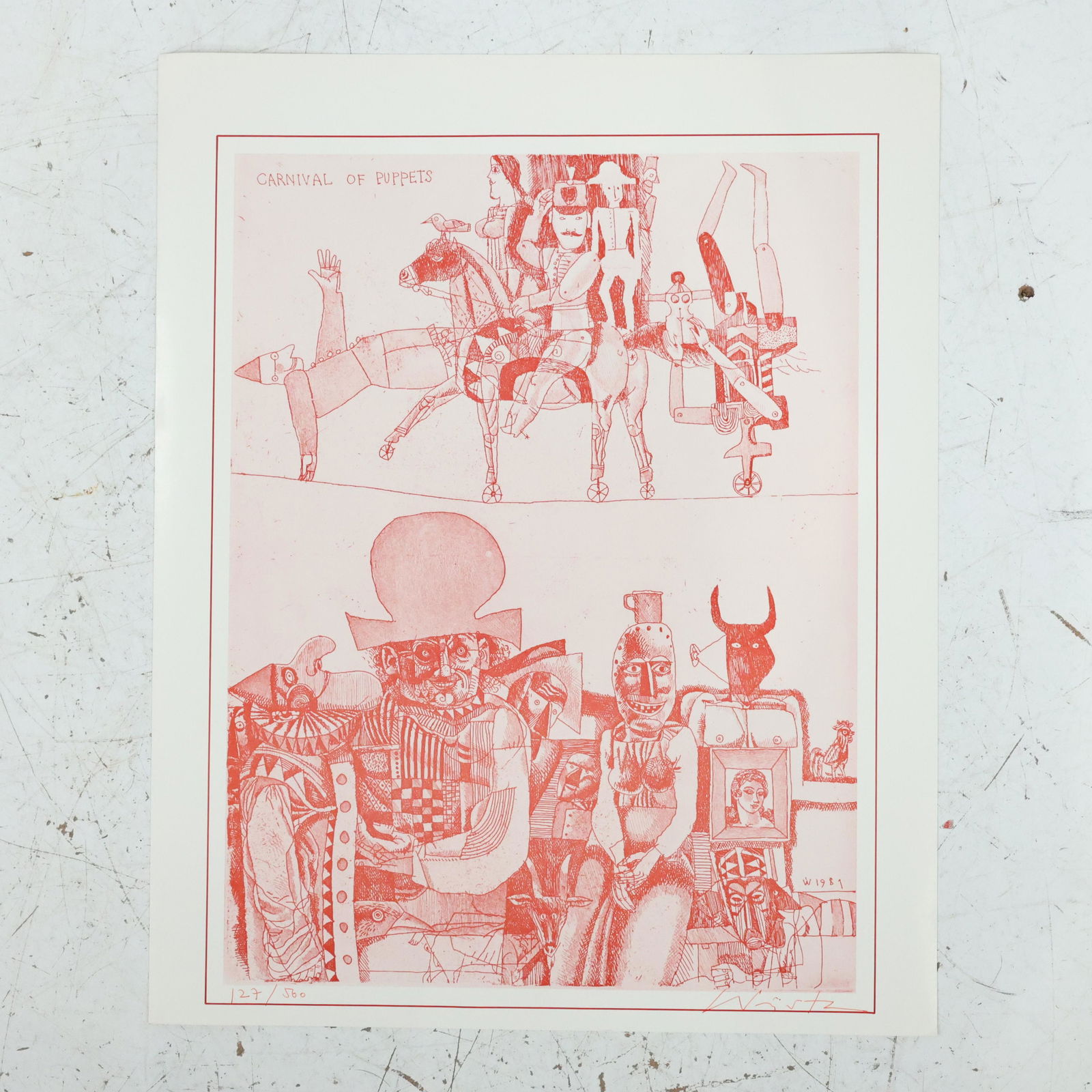 ADAM WURTZ (1927-1994, Budapest) Surrealism Lithograph, (1 of 16)