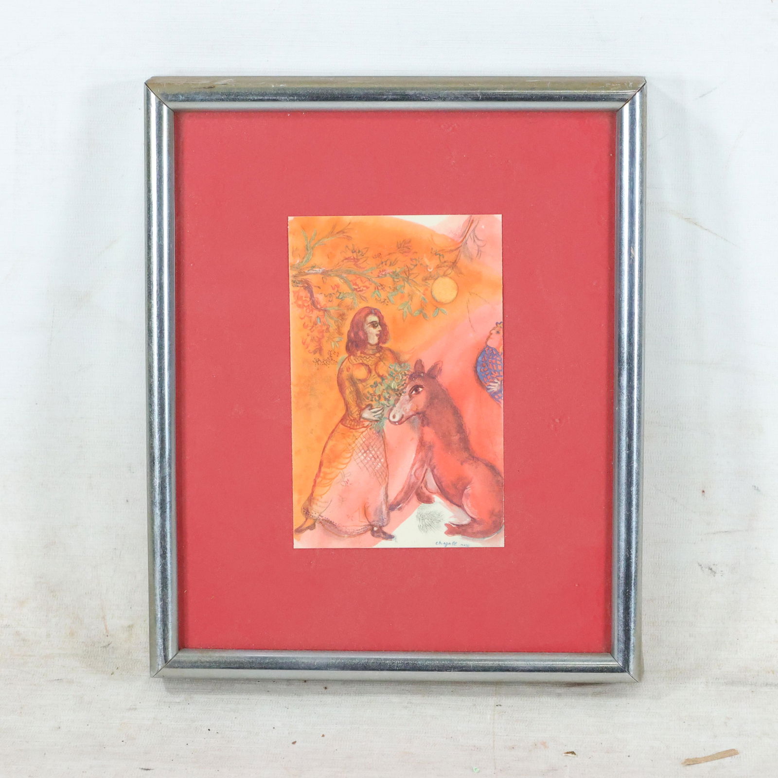 Marc Chagall, Small Vintage Lithograph Woman with Horse (1 of 8)