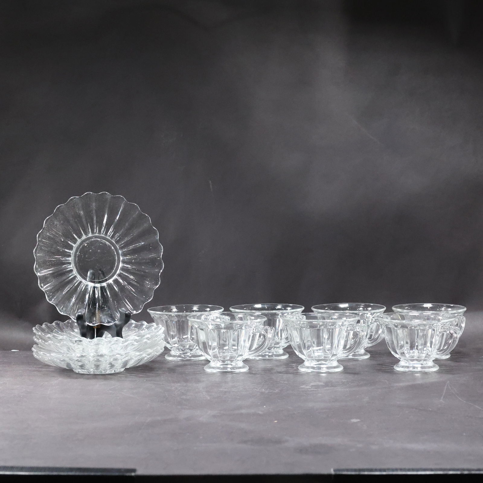 12 Pieces HEISEY Glass Grouping of Plates and Cups (1 of 10)
