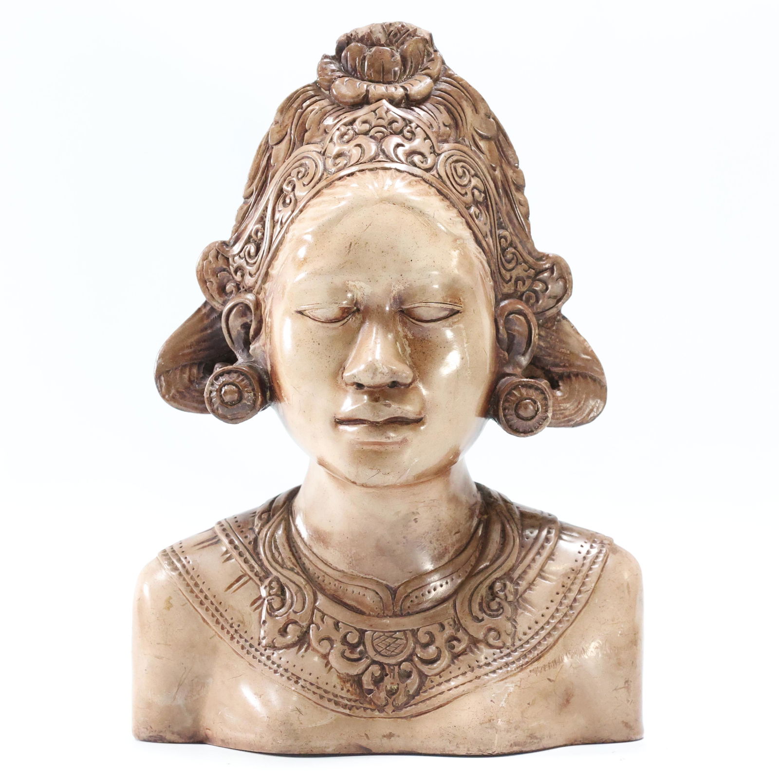 Bust of Asian Goddess in Hard Composition - Vintage (1 of 6)