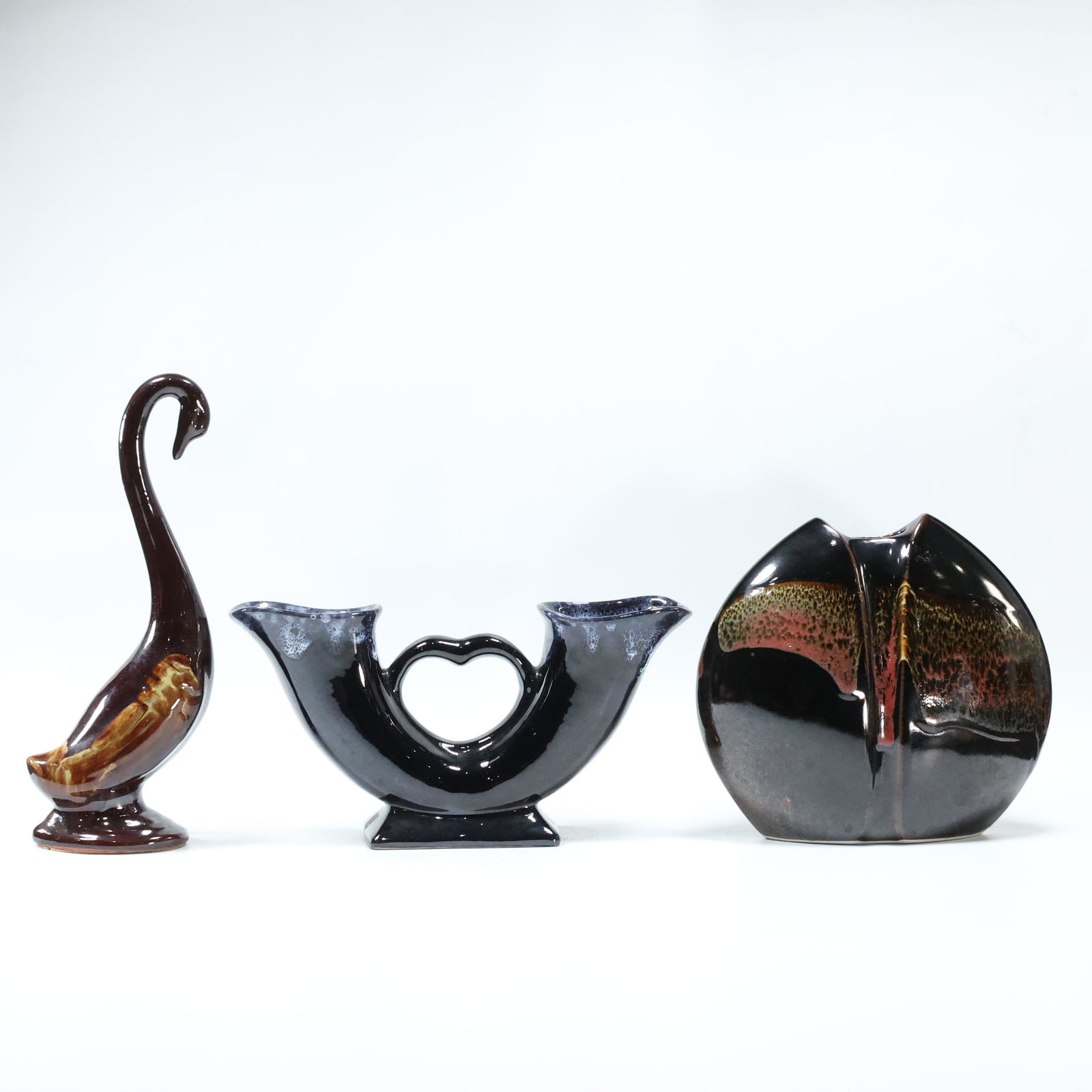 3 Assorted Mid-Century Ceramic Two Vases and Duck Bird (1 of 16)