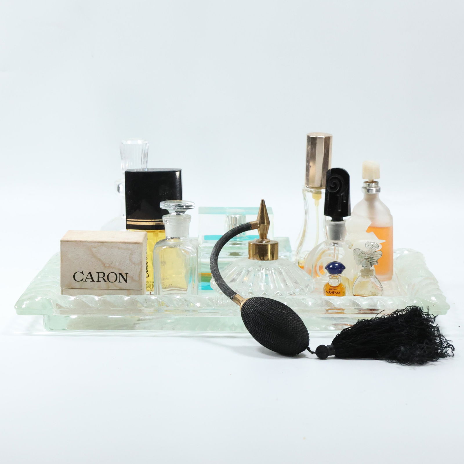 10 Pc Assorted Perfumes on Glass Vanity Tray (1 of 18)