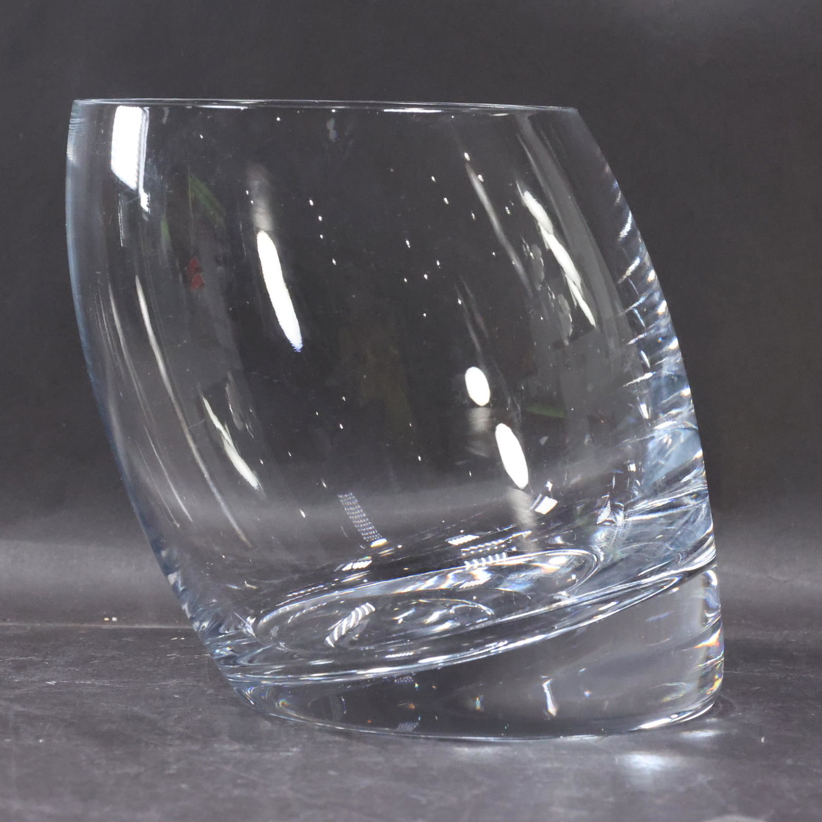 NAMBE, Assymetrical SLANTED Art Glass Crystal Vase (0110) on Feb 15