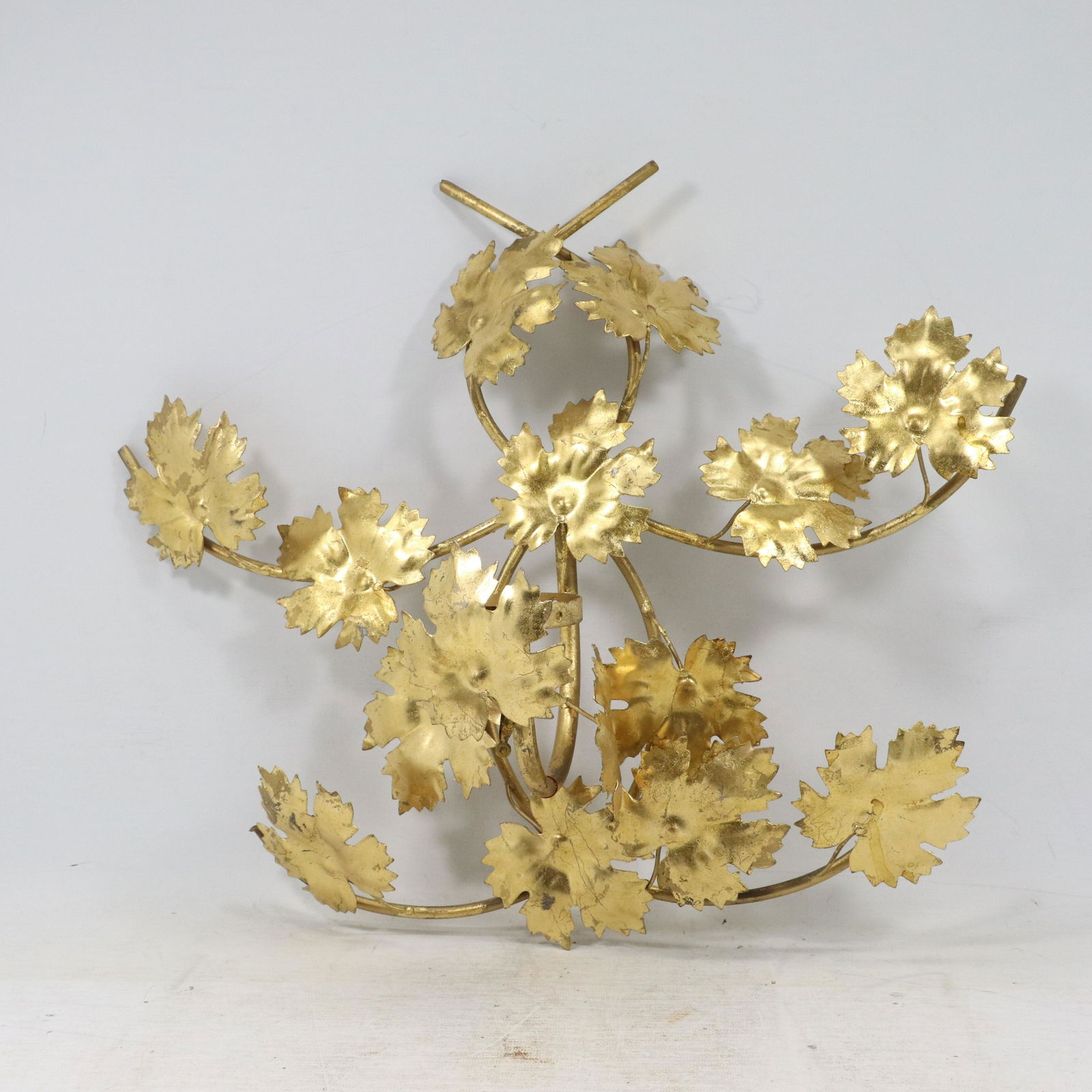 [4] French Gold Gilt Toleware Floral Wall Sconces (1 of 9)