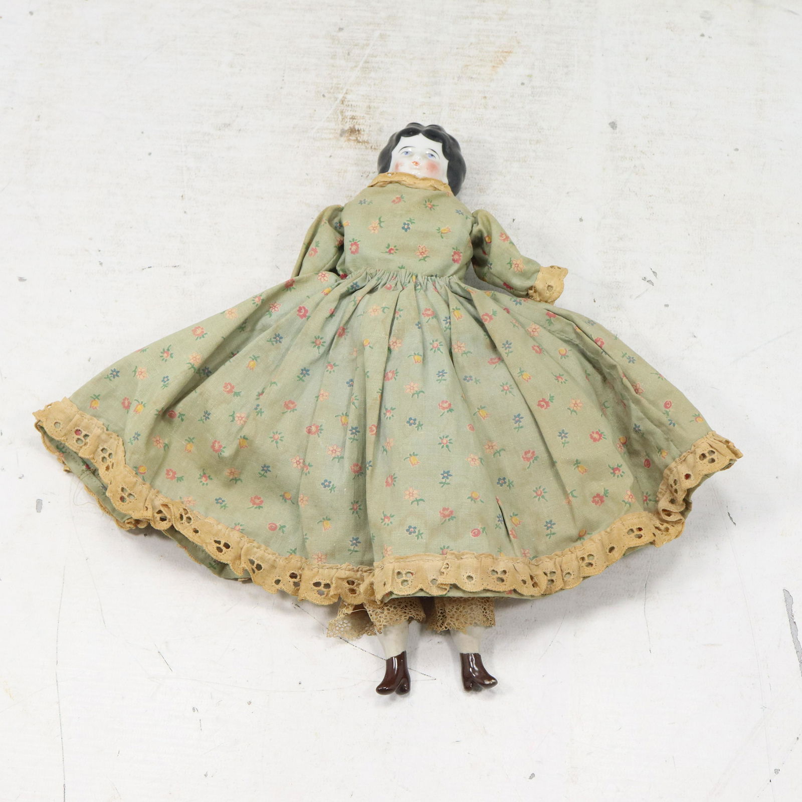 Antique Victorian Porcelain Head Doll 11 inches length (1 of 9)