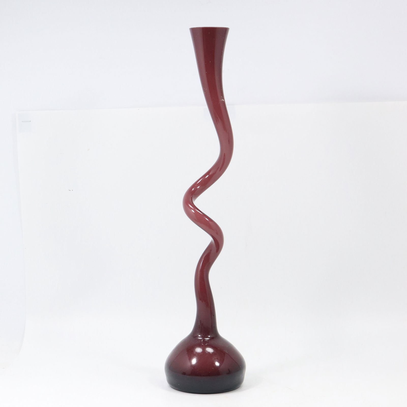 Unique Purple Amethyst Tall Glass Vase Crooked Twist (1 of 8)