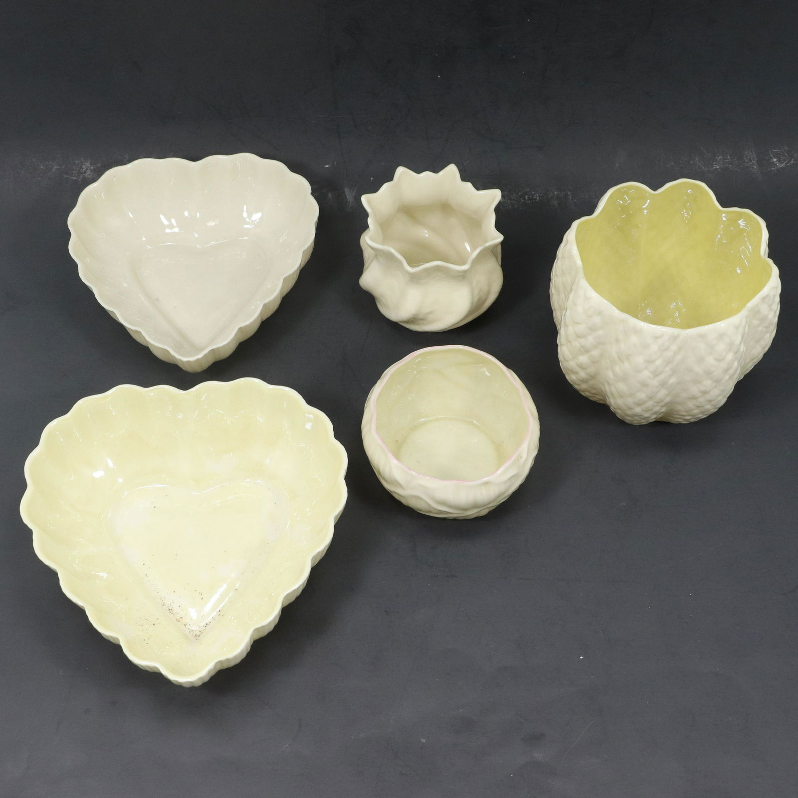 5 Assorted Belleek Porcelain Bowls include Heart Shaped (1 of 19)