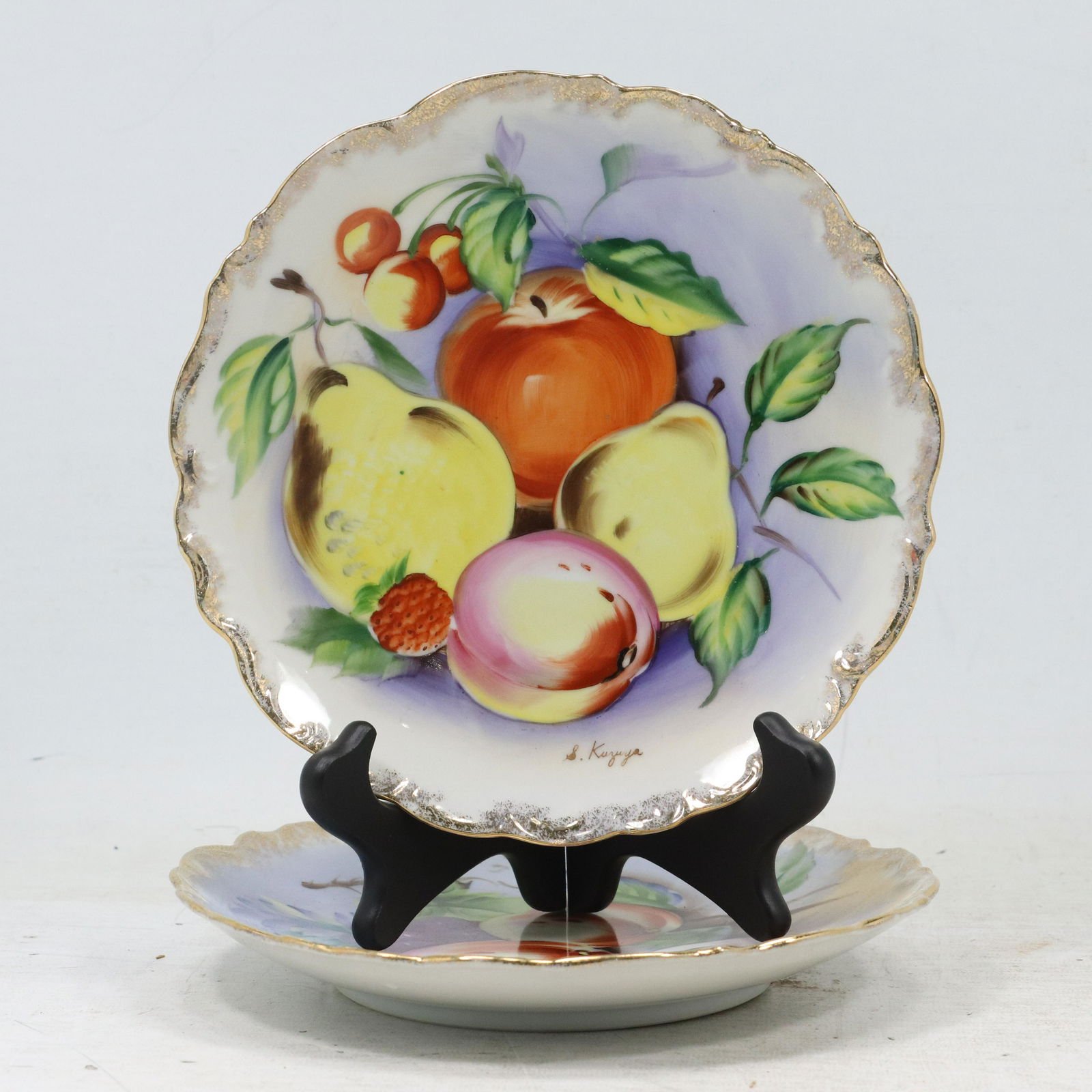 2 Artist Signed FRUIT Luncheon Plates (1 of 9)